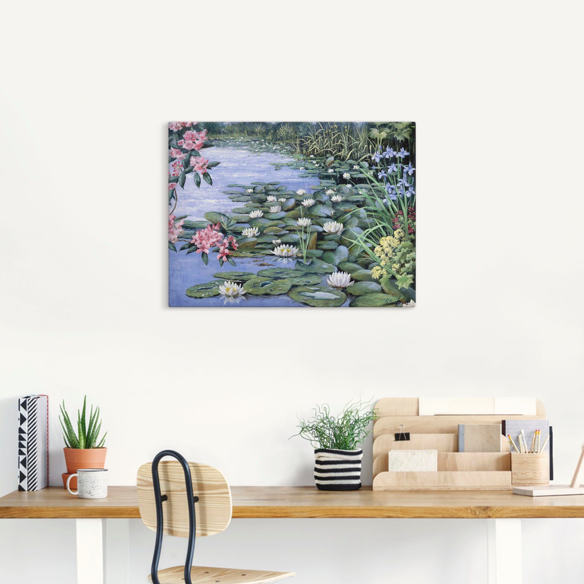 Artland Artprint op linnen Het meer gespannen op een spieraam