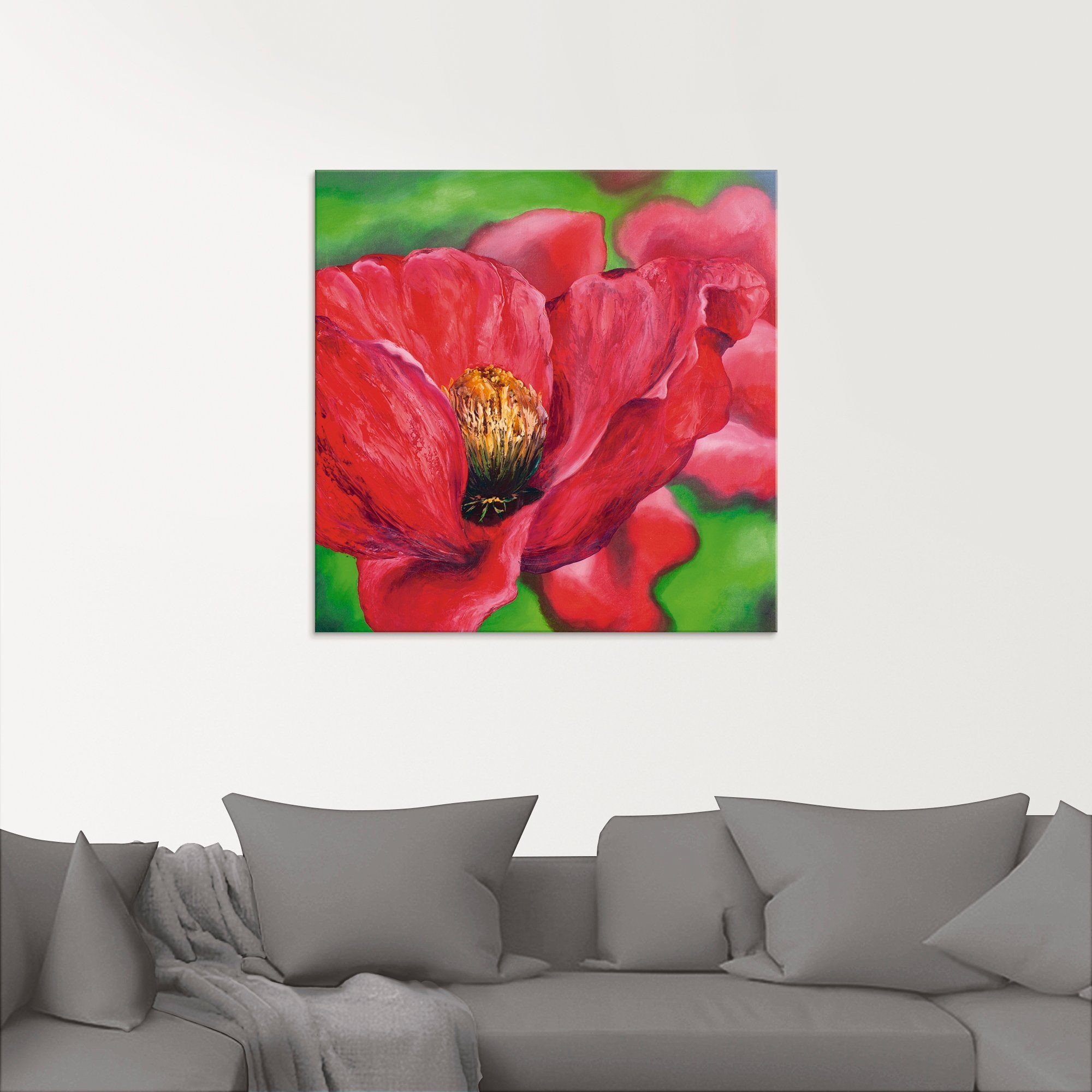 Artland Print op glas Papaver in verschillende maten