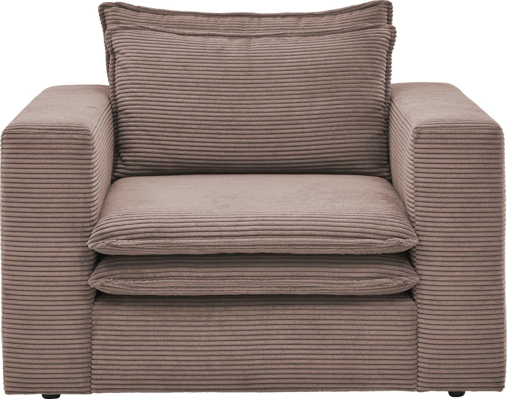 Places of Style Fauteuil PIAGGE Hoogwaardige cord- passend bij de serie PIAGGE