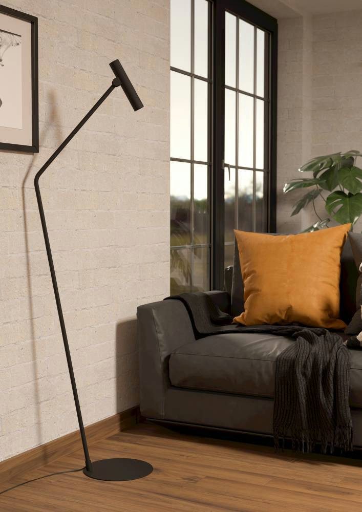EGLO Staande lamp ALMUDAINA Vloerlamp, metaal in zwart, woonkamerlamp, lamp woonkamer, 157 cm (1 stuk)