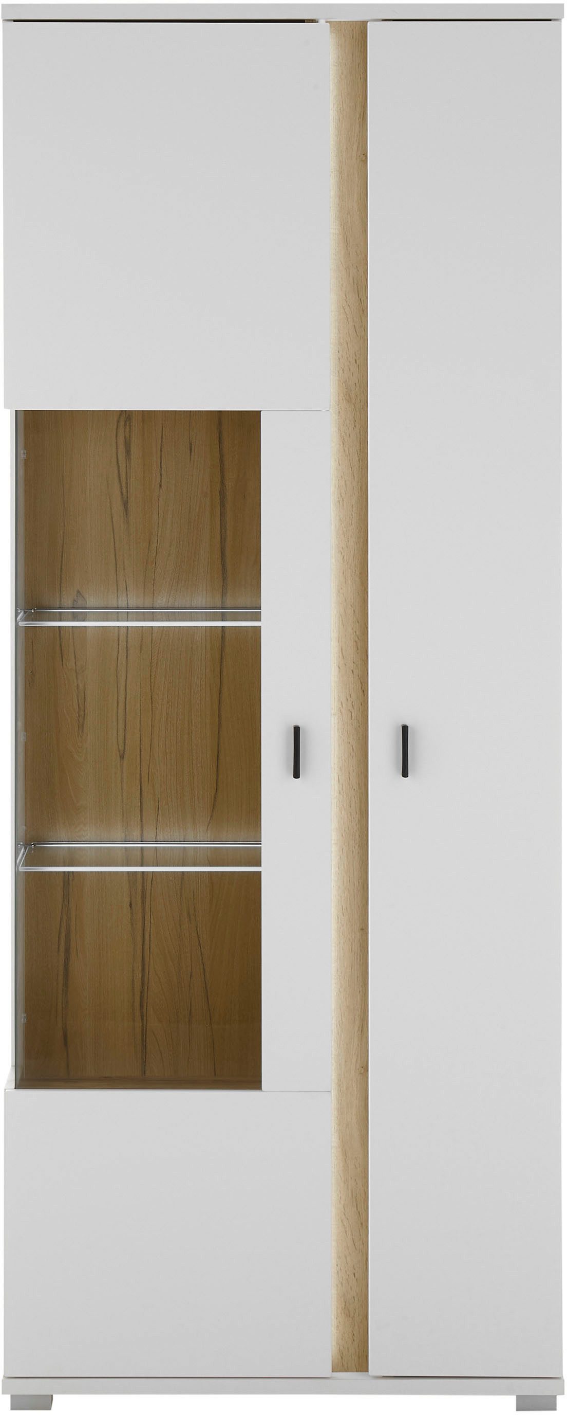INOSIGN Vitrinekast LONG ISLAND, opberghangkast in moderne trendkleur, inclusief verticale verlichting, breedte 80 cm (1 stuk)