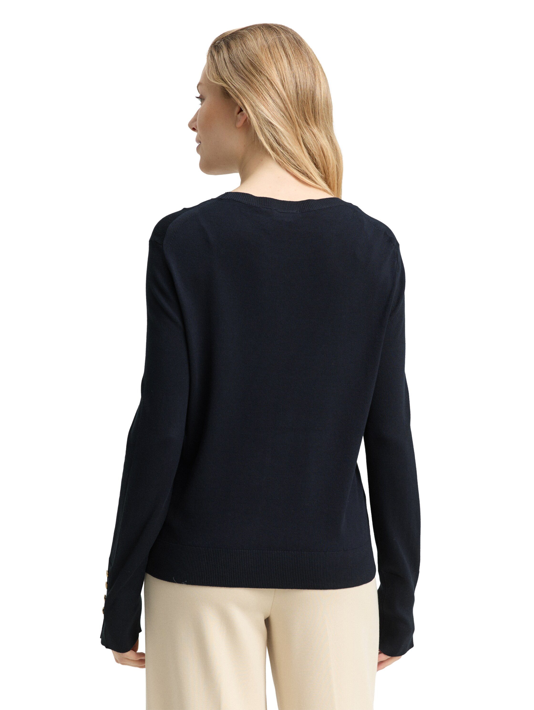 Tom Tailor Trui met ronde hals met knoop-details