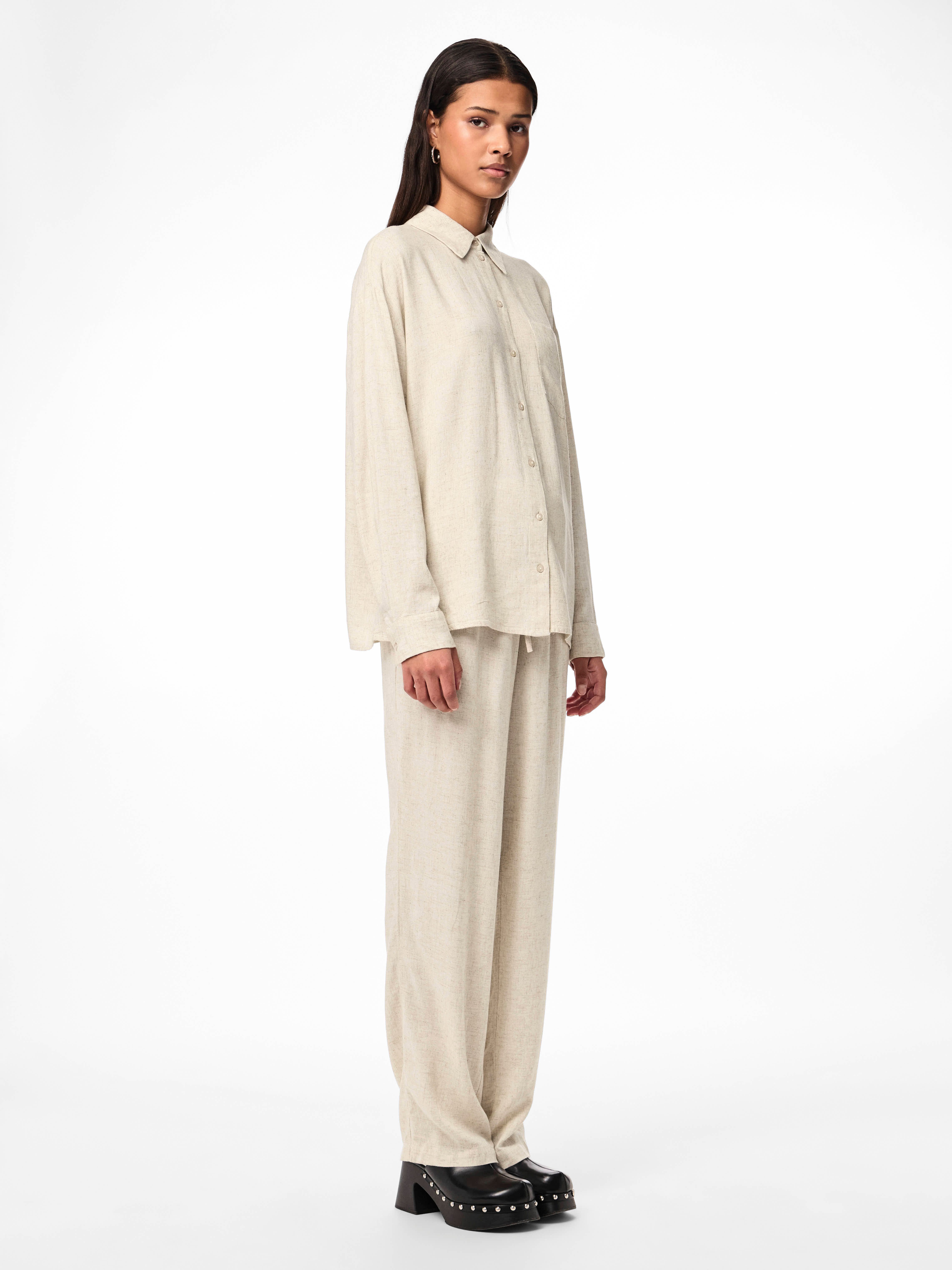 pieces Overhemdblouse PCPIA LS LOOSE SHIRT WVN NOOS