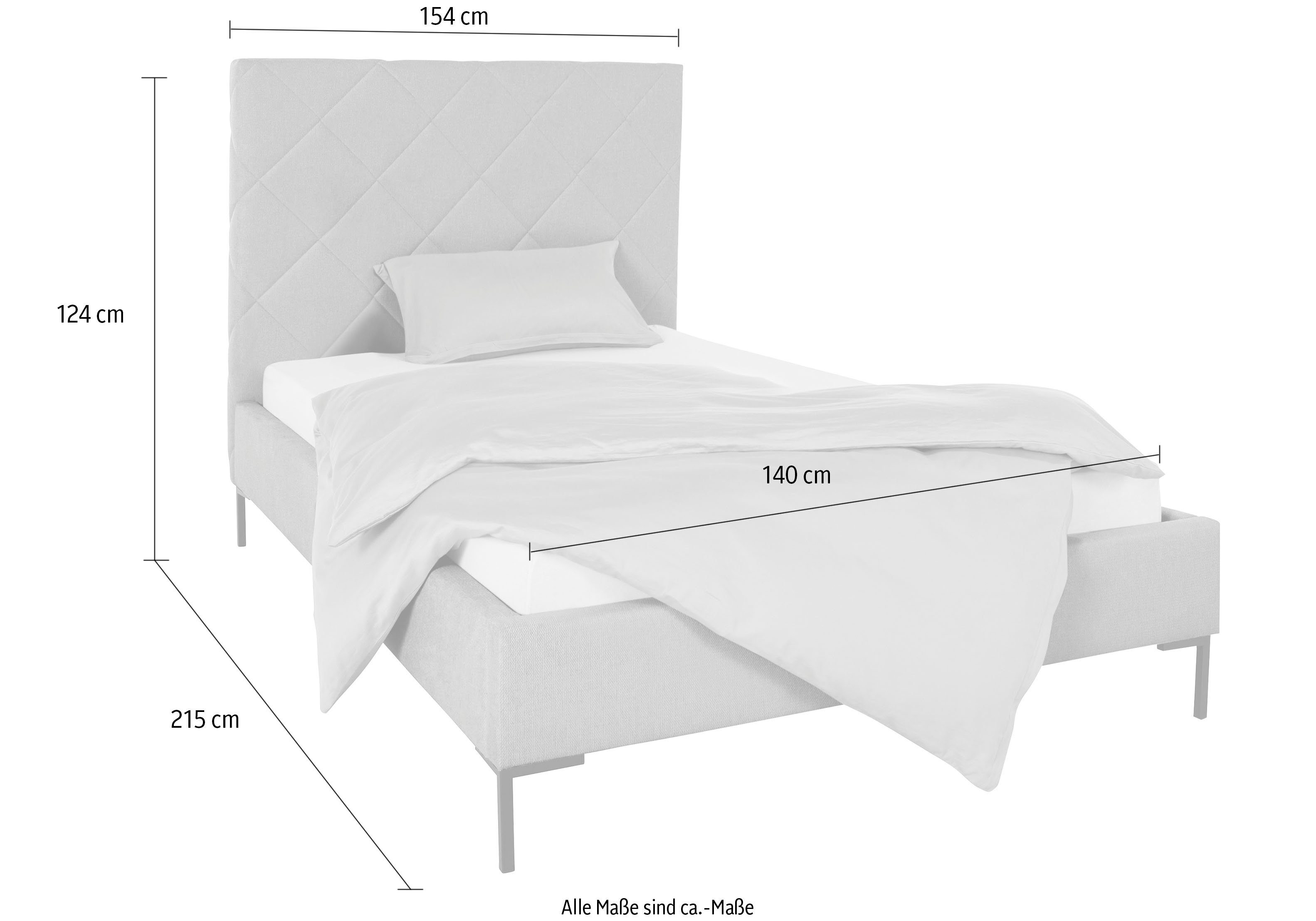 Guido Maria Kretschmer Home&Living Gestoffeerd bed CHARLOTT Modern bekleed bed met of zonder lattenbodem