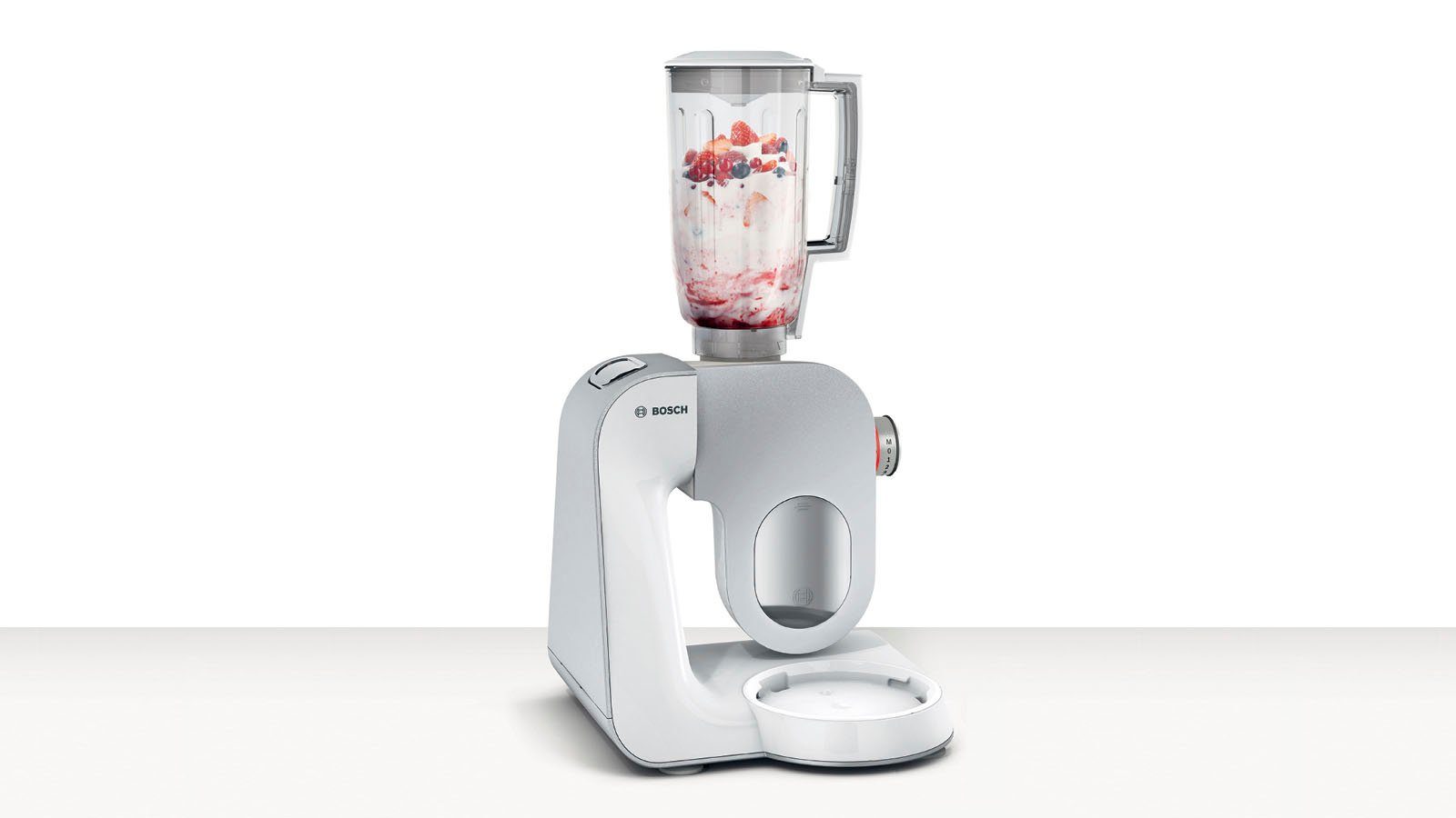 BOSCH Keukenmachine Serie 4 MUM58L20, continu rasp- en snijapparaat, mixer, grijs 3 schijven, kom, kneedhaak/mix-/siliconen garde, vaatwasserbestendig