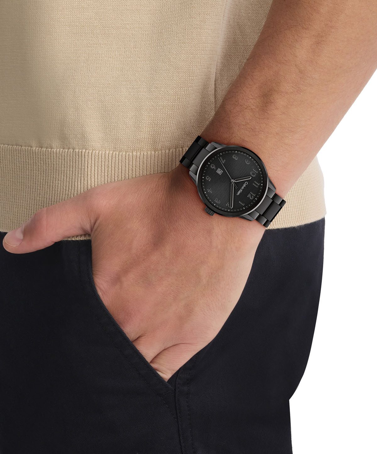 Calvin Klein Kwartshorloge Minimalistic Pilot Horloge, herenhorloge, stalen band, analoog, dag