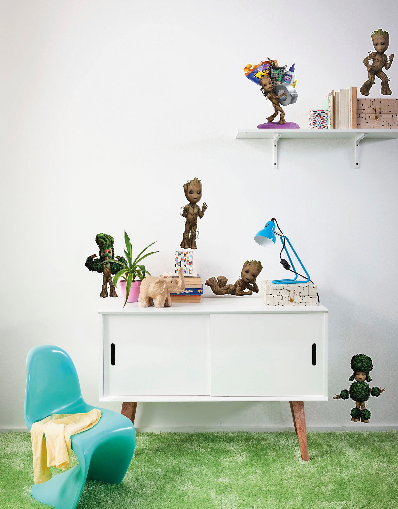 Komar Wandfolie I am Groot! - afm. 50 x 70 cm zelfklevend, wandstickers, kinderkamer (6-delig) wandstickers multicolor