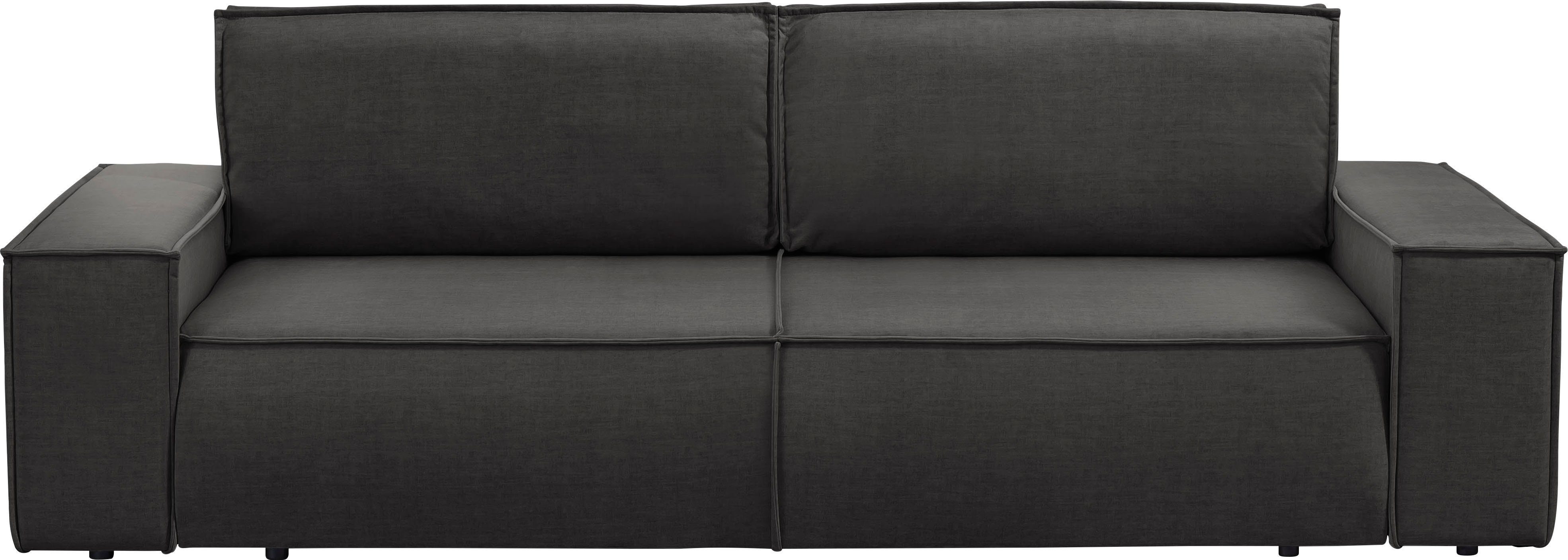Home affaire 3-zitsbank SHERWOOD slaapbank (257 cm) ribfluweel, velours, vintage lederlook