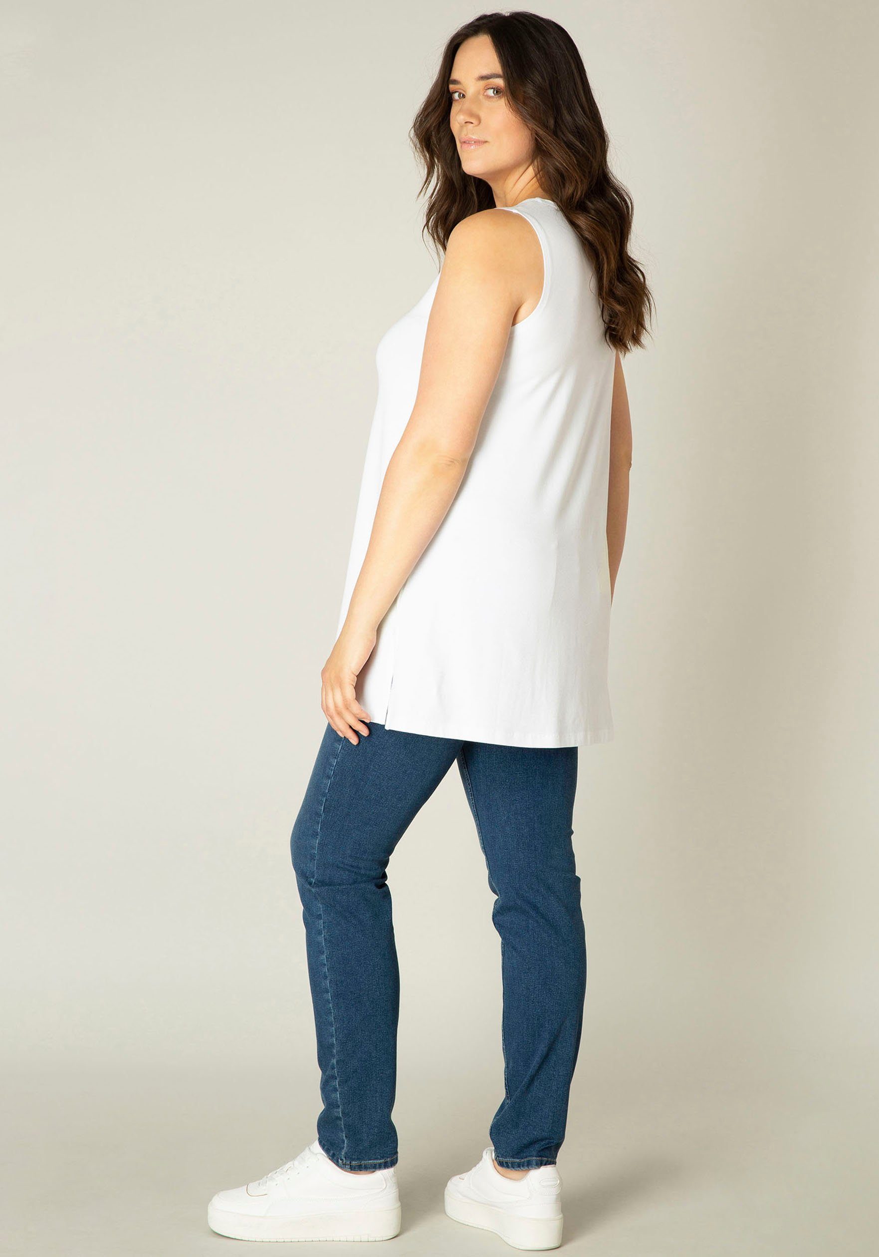 Base Level Curvy Lang shirt Abbigale Iets uitlopende A-lijn
