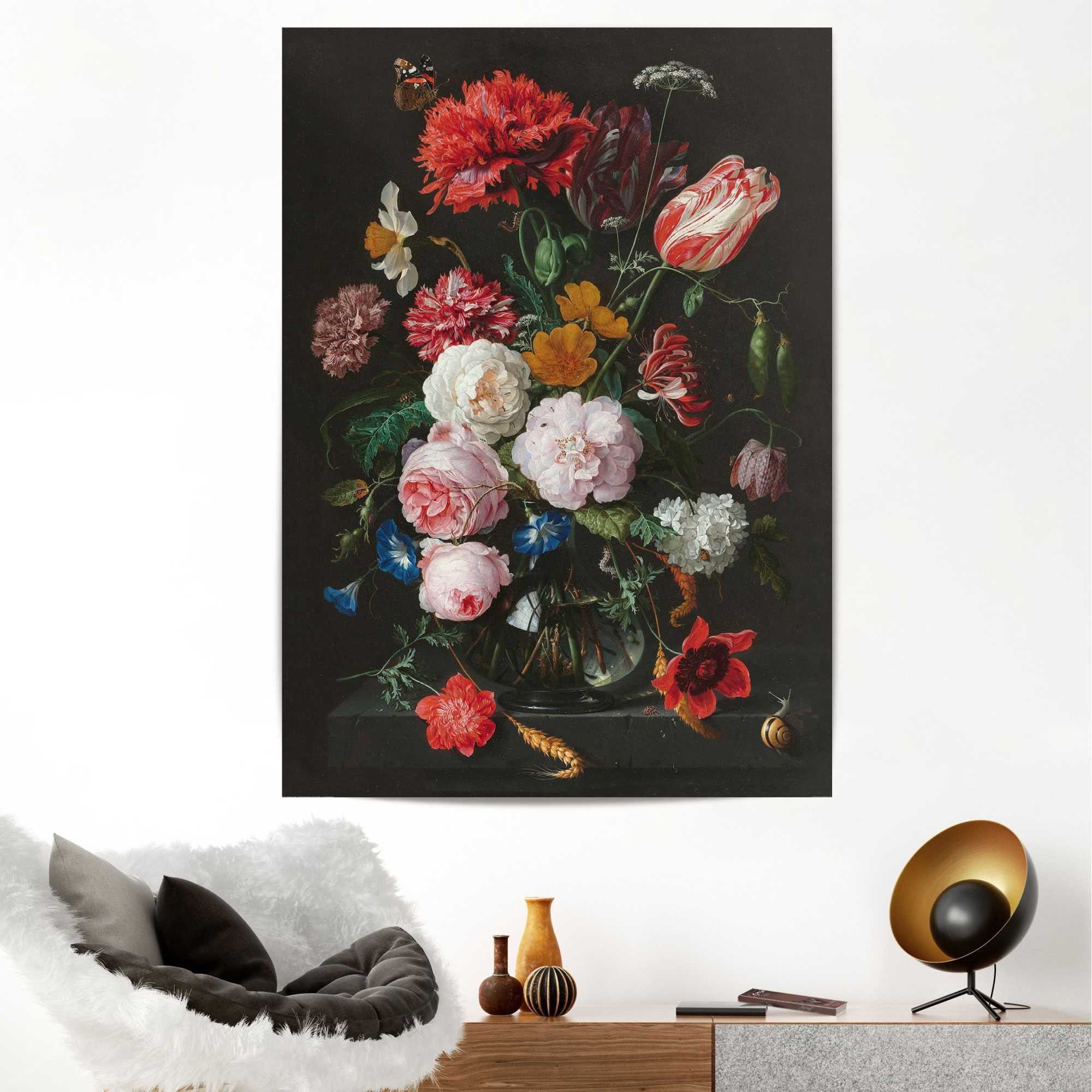 Reinders! Poster Stilleven met een vaas met bloemen
