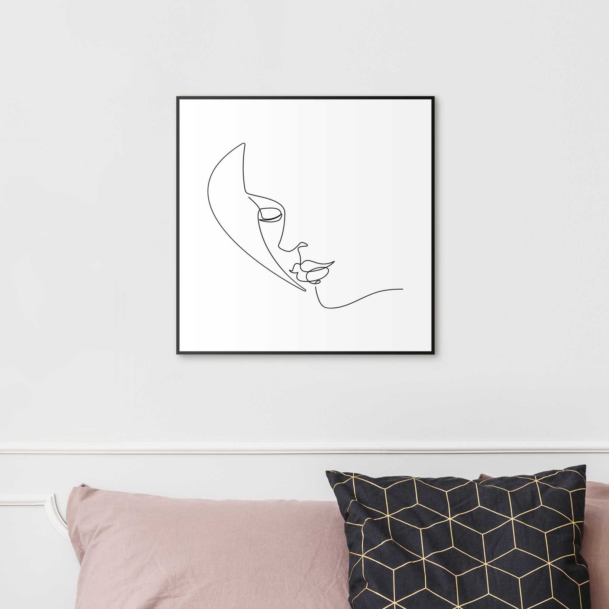 Reinders! Artprint Silhouet gezicht - ingelijste artprint