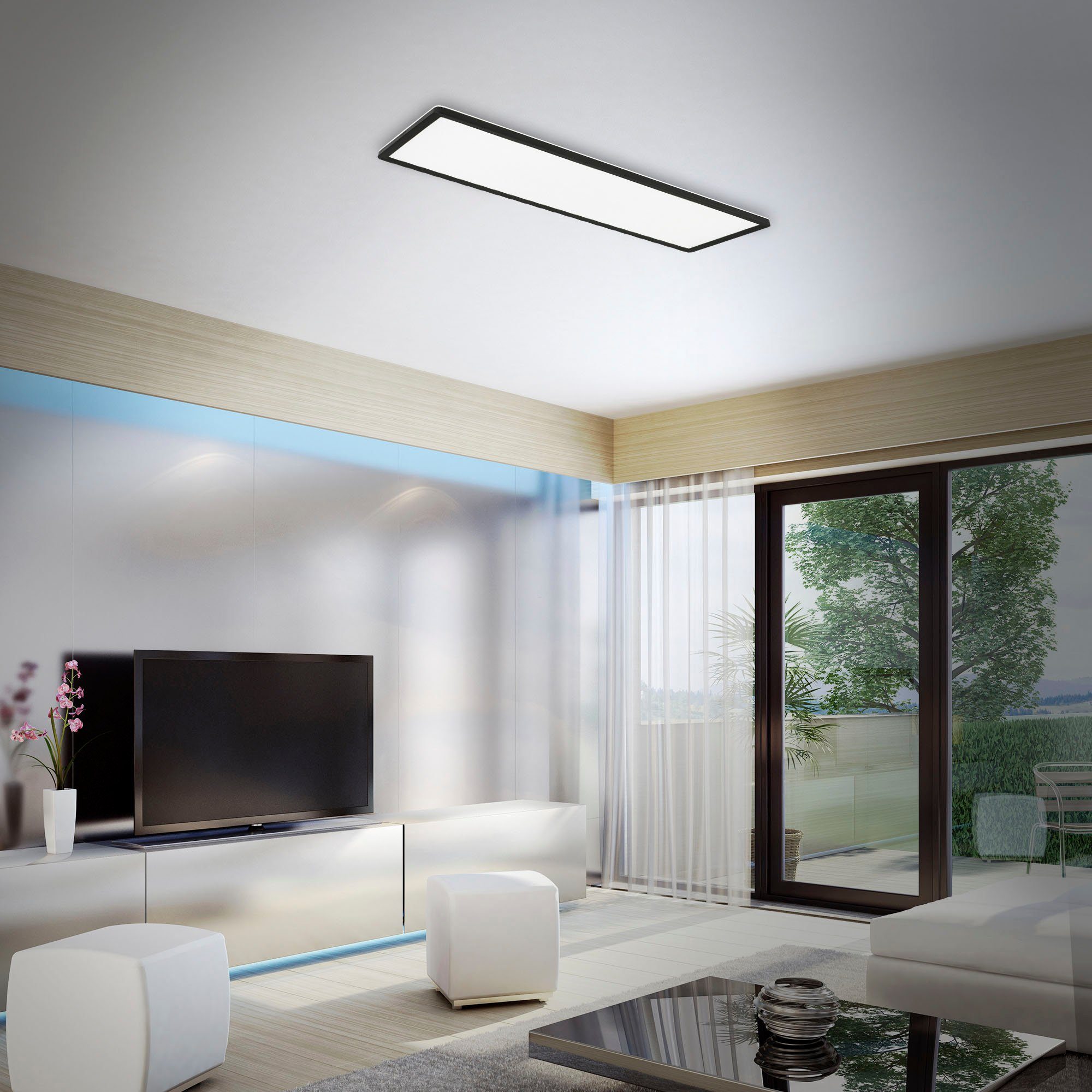 Briloner Leuchten Led-paneel SLIM Plafondlamp, ultraflauw, backlight effect, woonkamer, slaapkamer