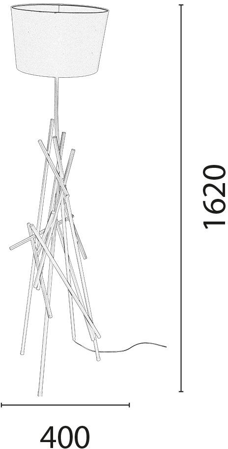 SPOT Light Staande lamp GLENN van metaal, met flexibele stoffen kap, origineel design