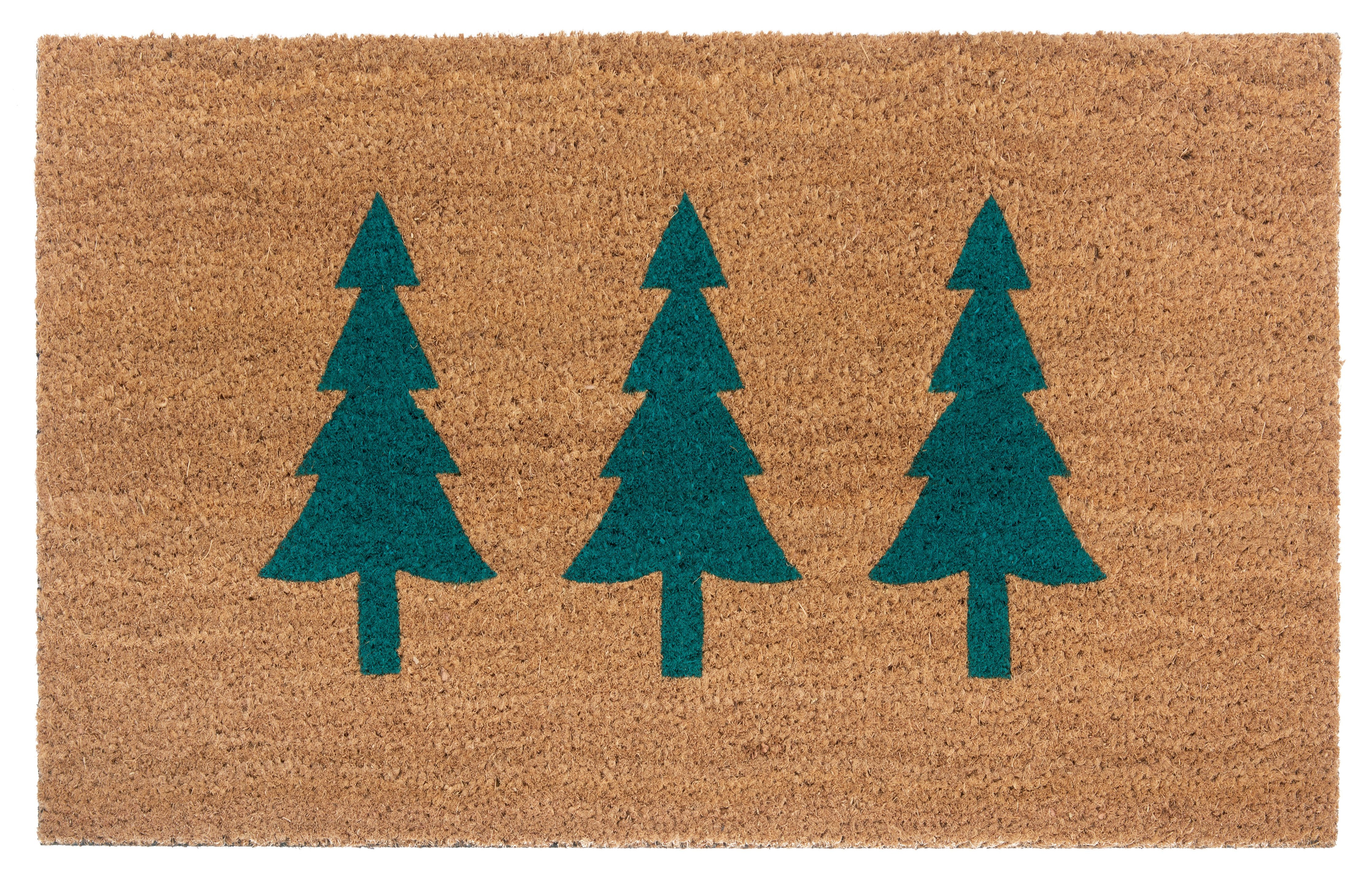 HANSE Home Mat Mix Mats Kokos Pine Trees Kerstmis, vuilafstotende mat, buiten, antislip, binnen,...