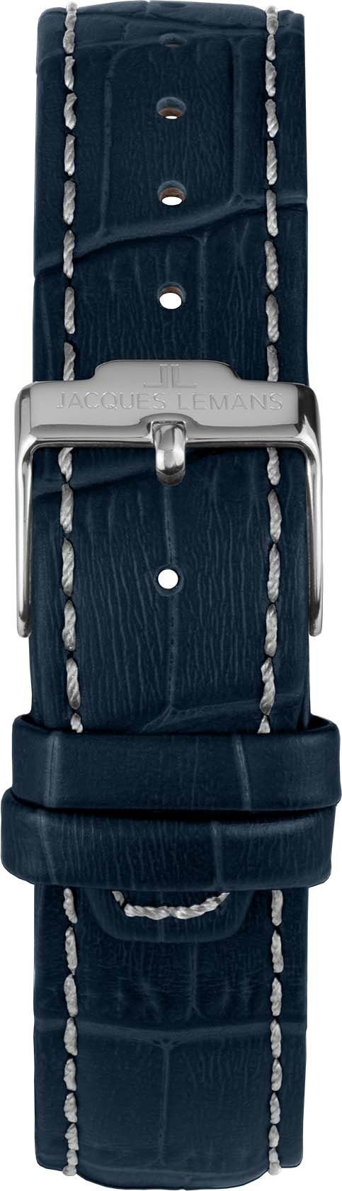 Jacques Lemans Chronograaf Barcelona, 42-2B Quartz horloge, armbandhorloge, herenhorloge, datum, stopfunctie, leren band