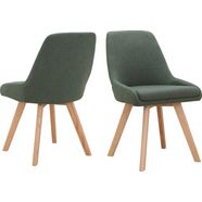 inosign stoel dilla afzonderlijk en in set van 2 verkrijgbaar, overtrekstof van gemakkelijk te onderhouden weefstof en massief eikenhouten poten, zithoogte 48 cm (set) groen
