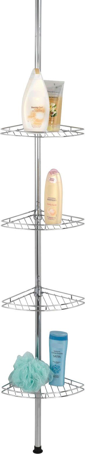 WENKO Telescooprek Prea 4 planken rekken & planken maat 28x20x275 cm zilver(kleur)