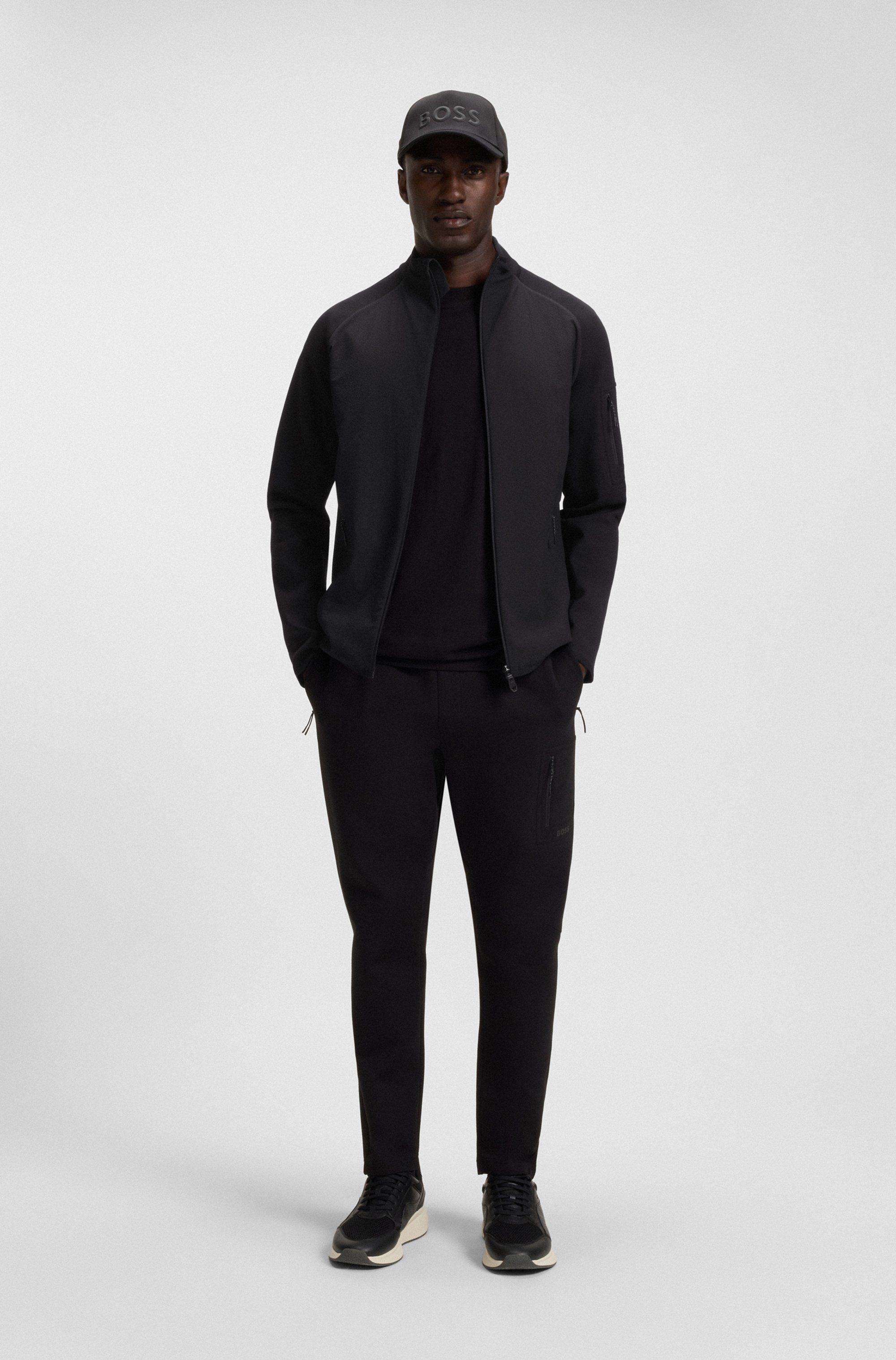 BOSS GREEN Sweatvest FZ Urban Tech met decoratieve reflecterende details