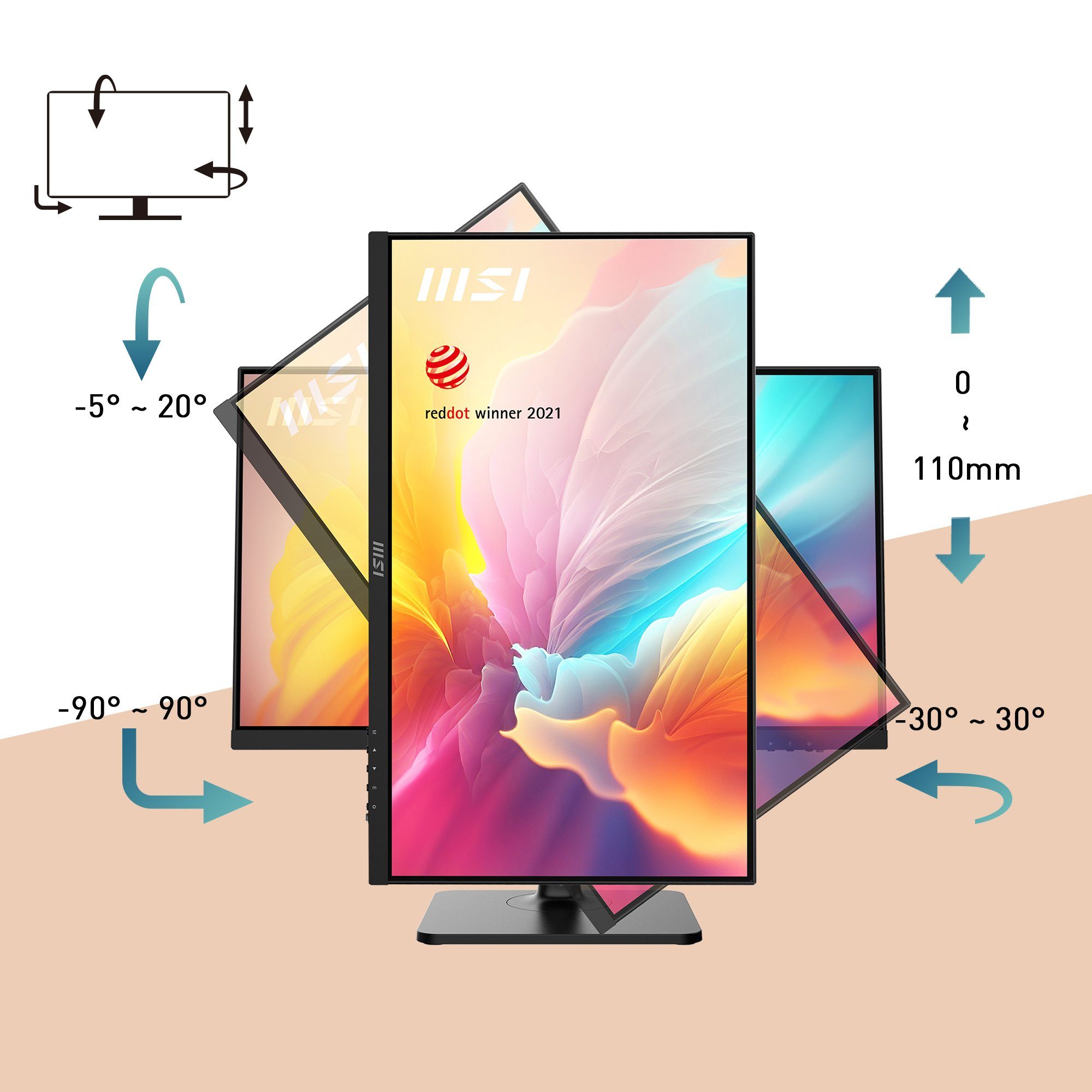 MSI Ledscherm Modern MD2412P, 60 cm / 24", Full HD