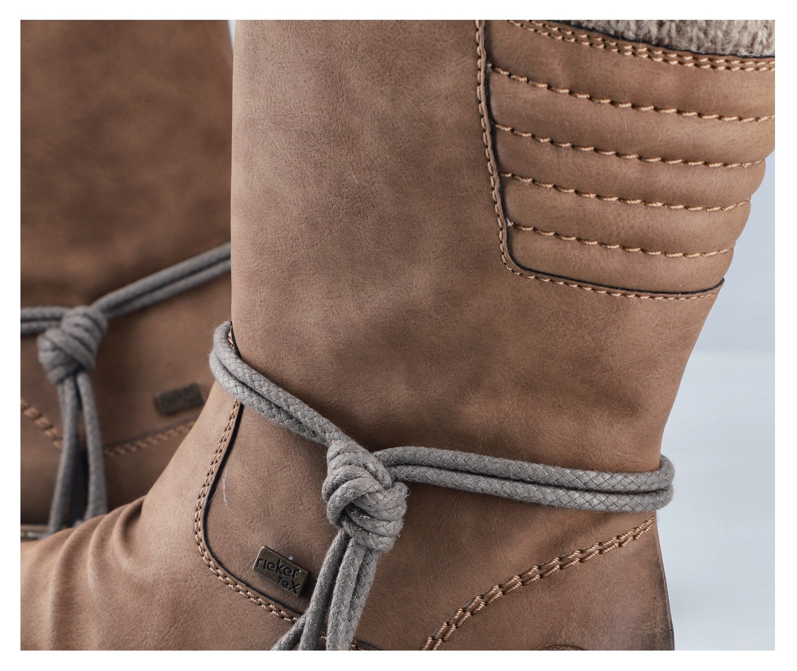 Rieker Winterlaarzen winterlaarzen, hakken, tex-membraan, met gebreide schaprand