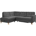 exxpo - sofa fashion hoekbank elio naar keuze met slaapfunctie en bedkist, in vele stofkwaliteiten zwart