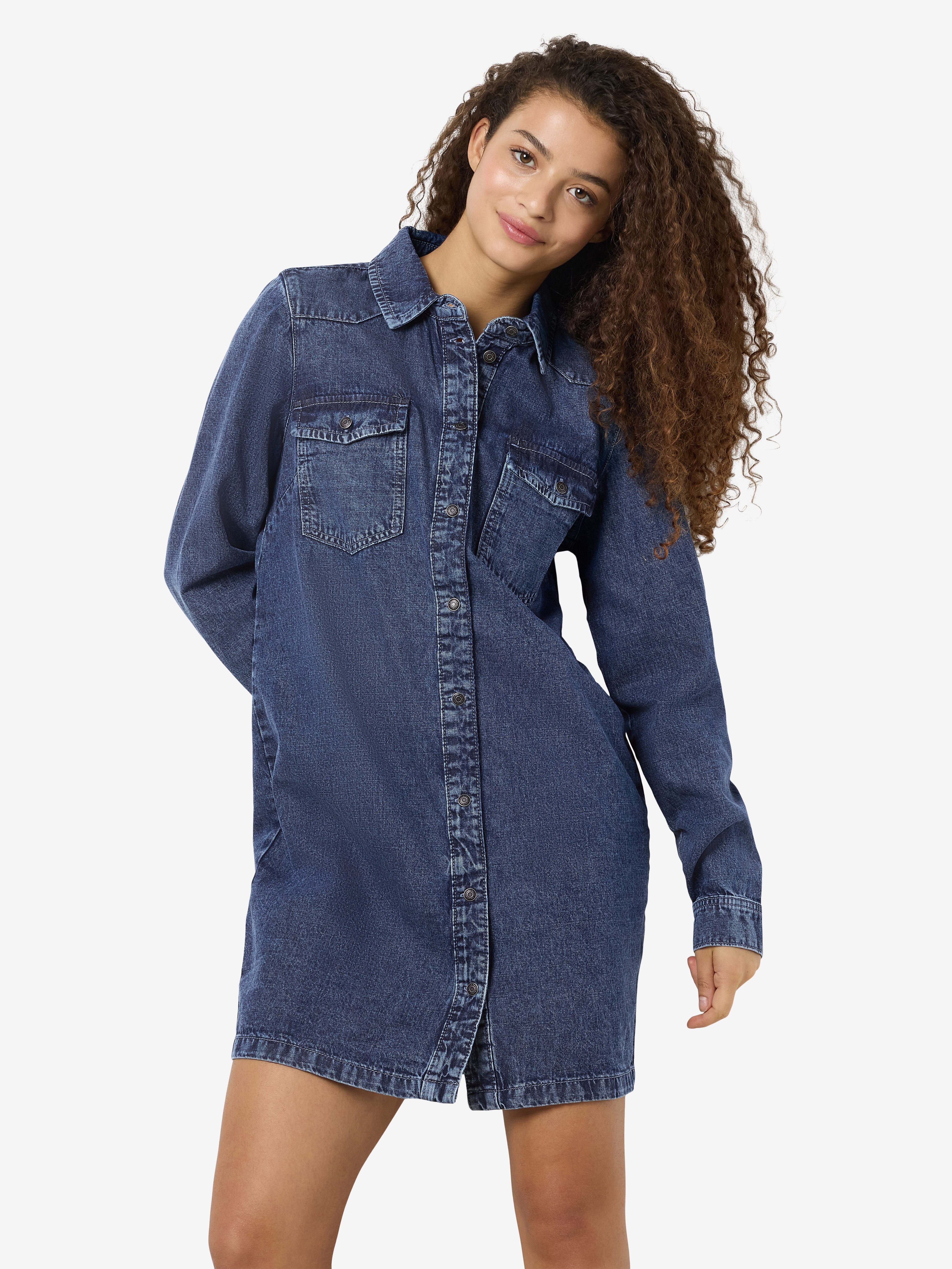 Noisy may Jeans jurk NMNEW SIGNE L/S DENIM DRESS VI002MB LX