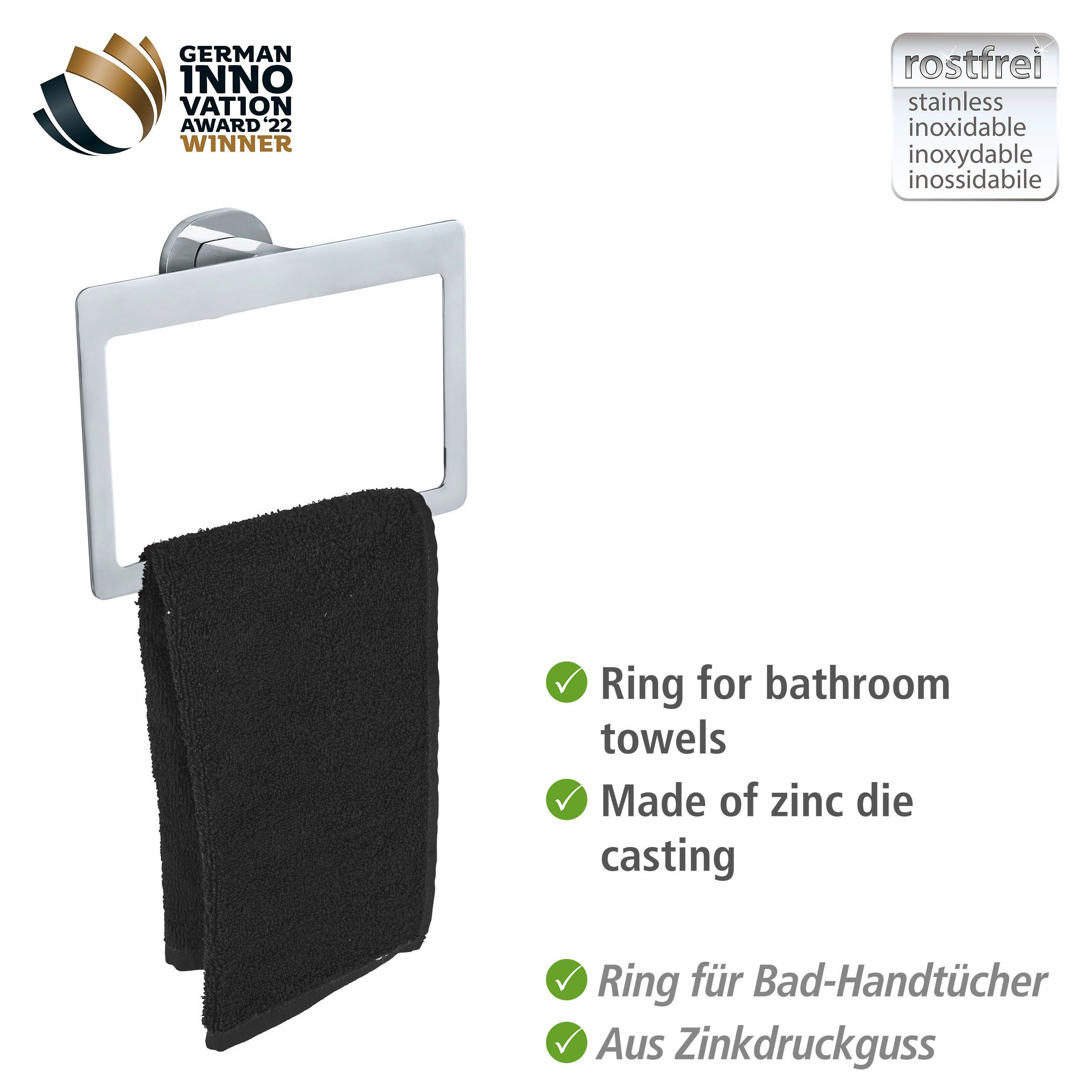 WENKO Handdoekring UV-Loc® Maribor bevestigen zonder boren