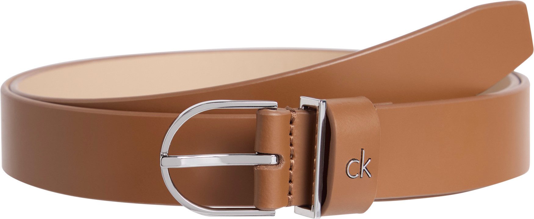 Calvin Klein Leren riem CK METAL LOOP ROUND BUCKLE 2.5