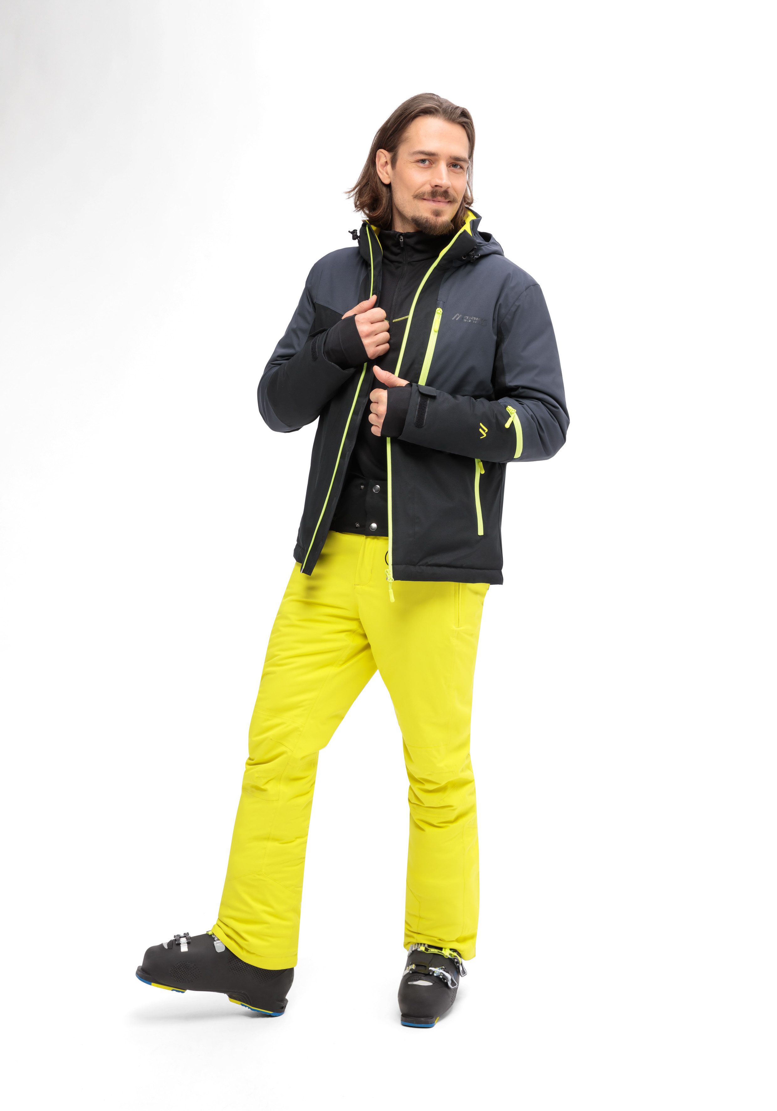 Maier Sports Ski-jack MONZABON M 2.0 Heren winterjack, waterdicht, 3 ritszakken en capuchon, regular fit