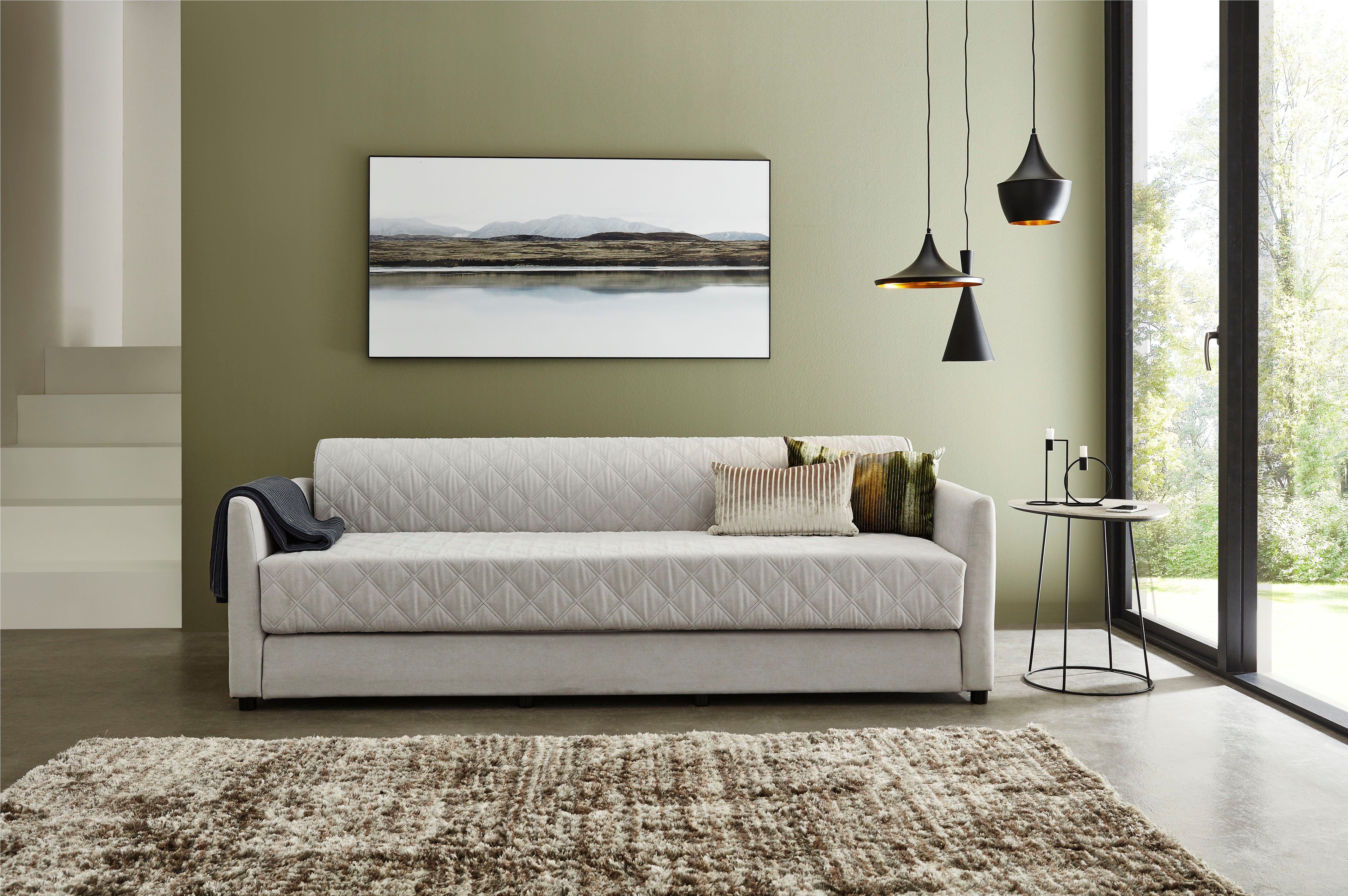 ATLANTIC home collection Slaapbank KEN met slaapfunctie, inclusief topmatras met afneembare bekleding