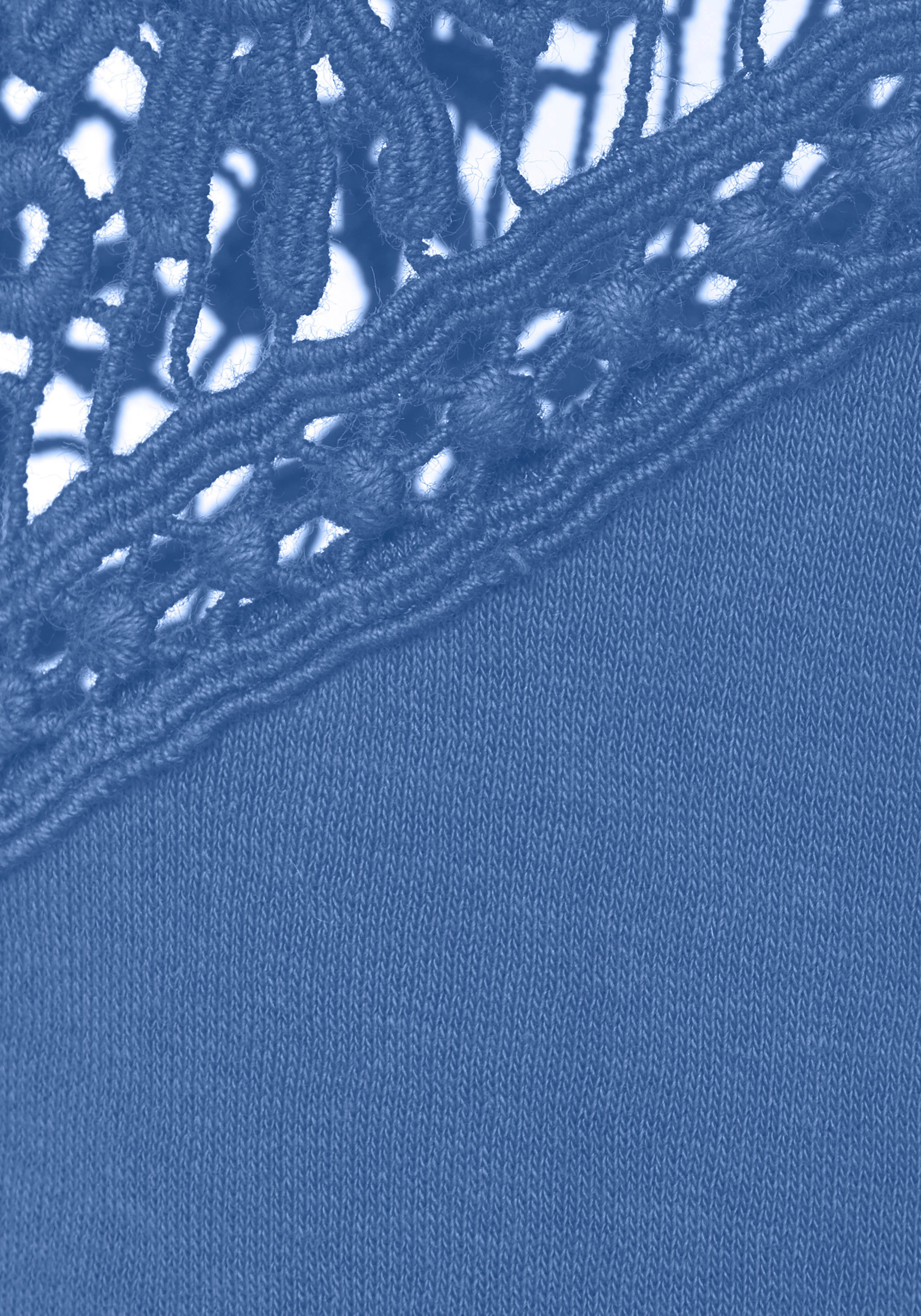 Vivance Sweatshirt met kanten inzetstukken op schouder en mouw