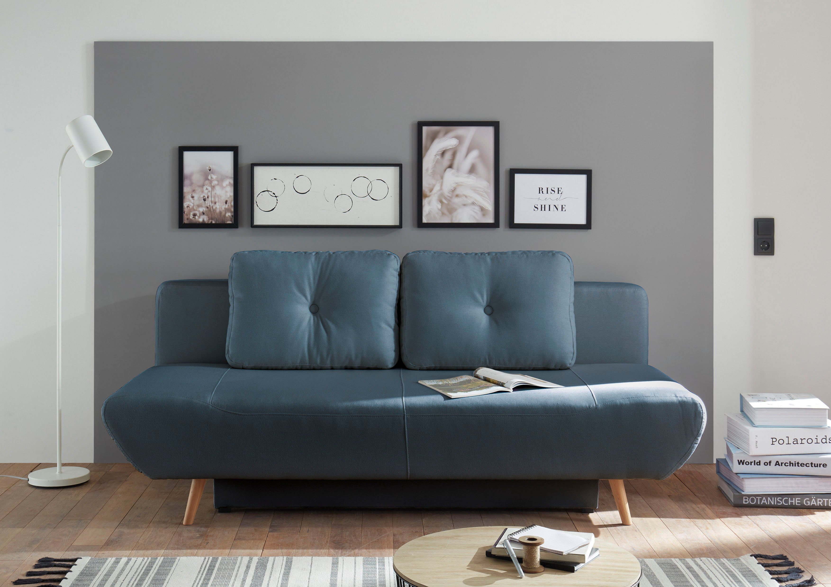 andas Slaapbank Segmon simpel in een comfortabel te bed veranderen, inclusief bedkist bruin, slaapbanken