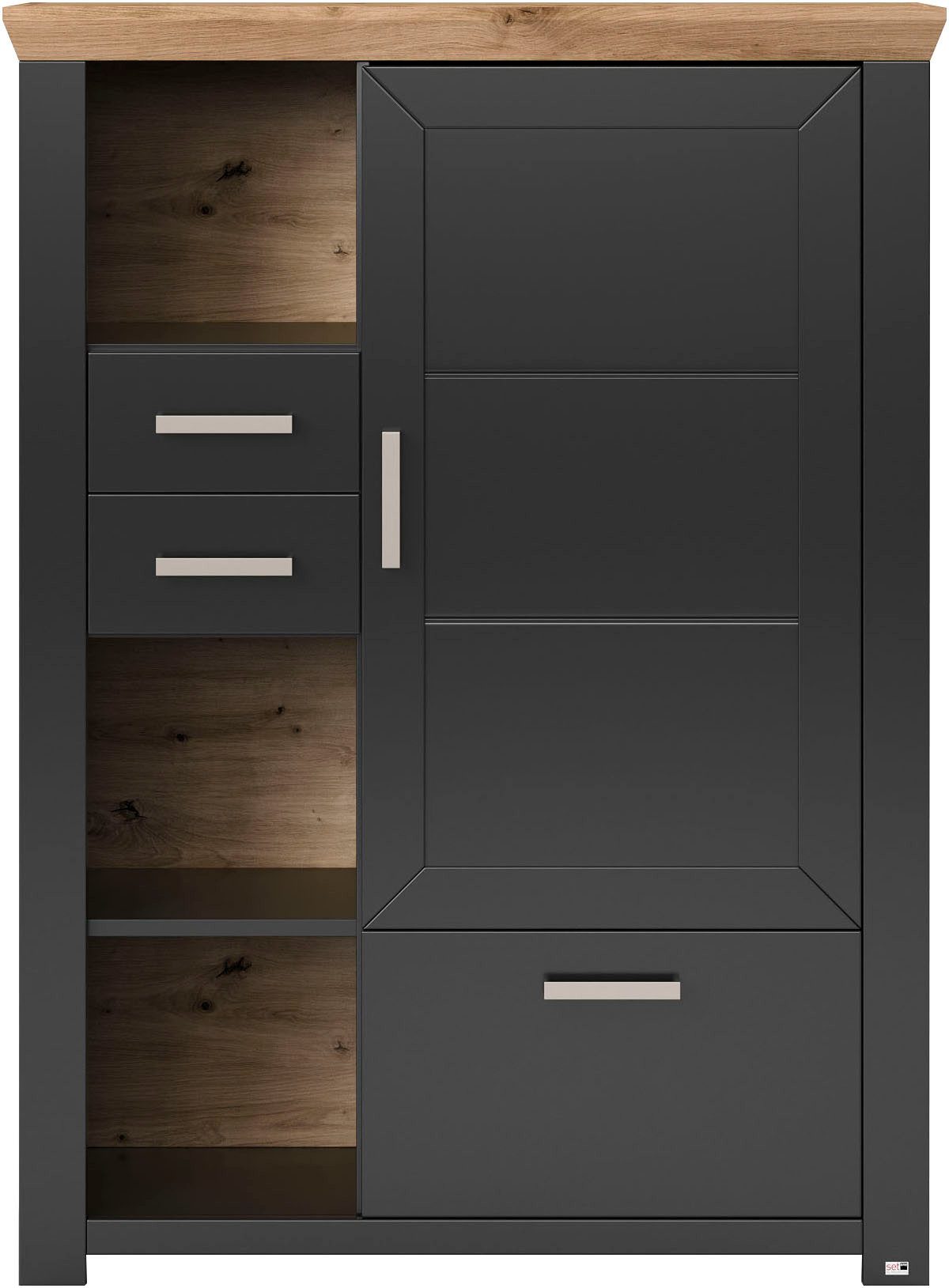 set one by Musterring Highboard York Type 25 en 26, in 3 kleurvarianten, verlichting optioneel, breedte 105 cm