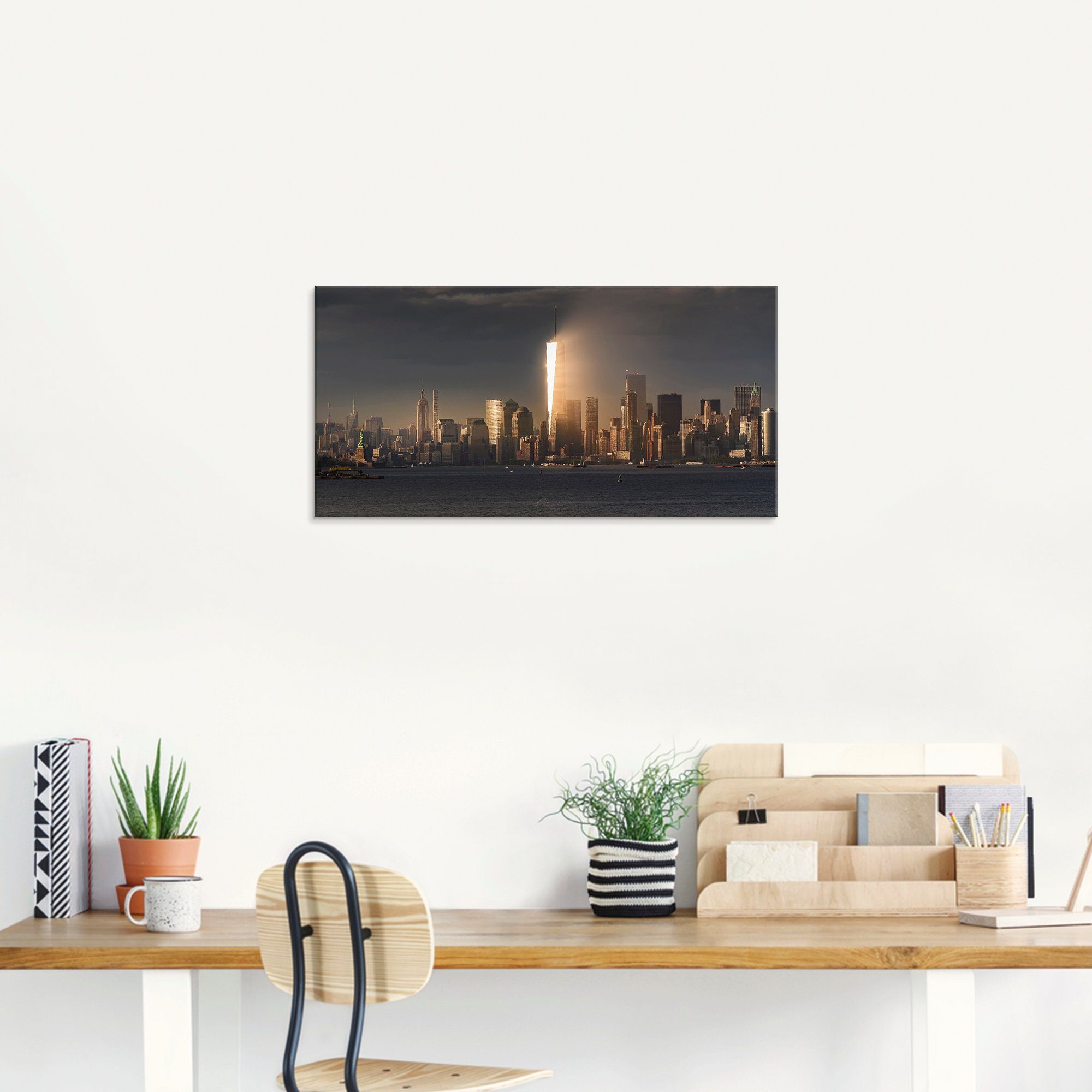 Artland Print op glas New York skyline I in verschillende maten