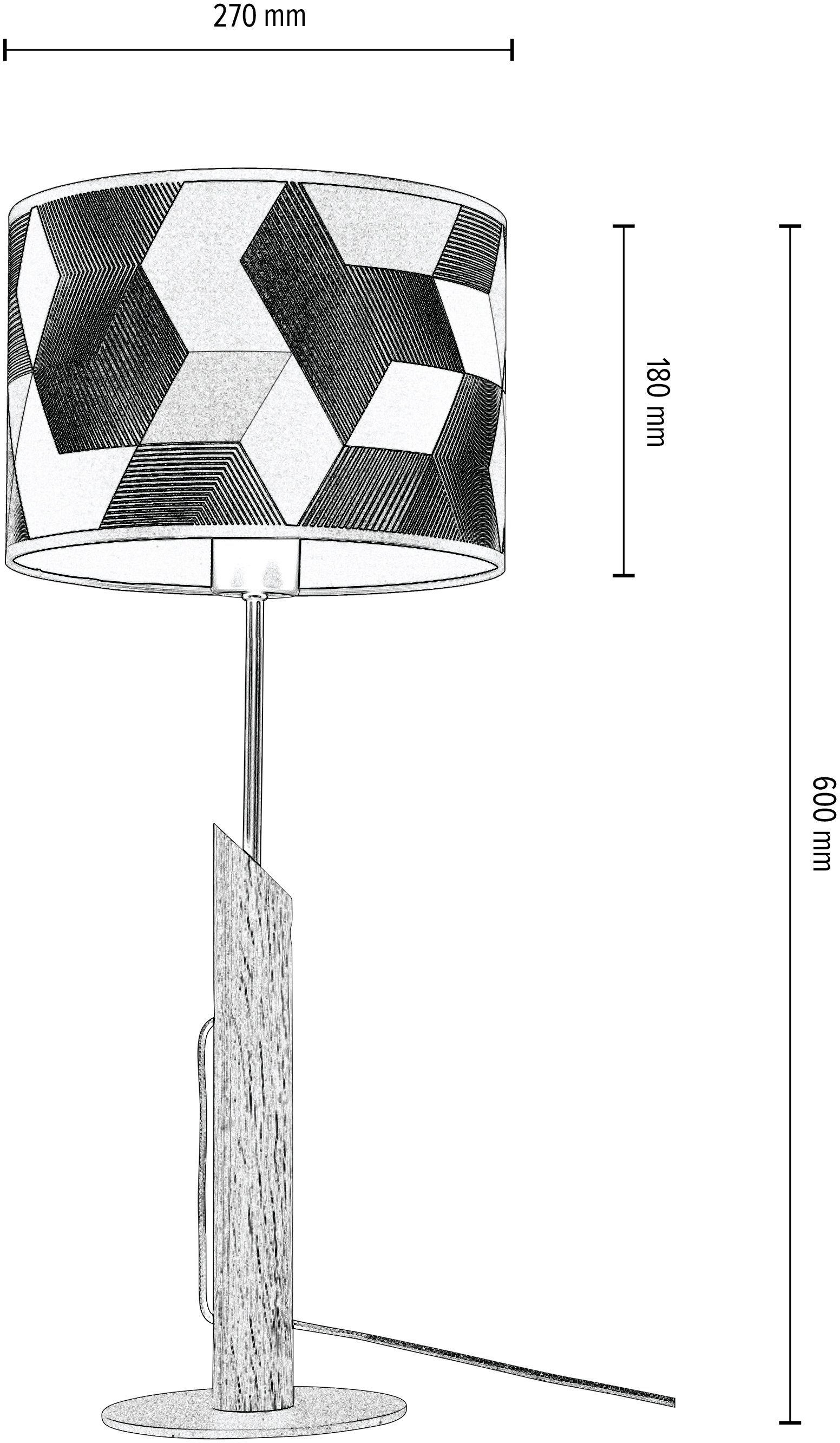 BRITOP LIGHTING Tafellamp ESPACIO Van eikenhout met FSC®-certificaat, kap van gelamineerd materiaal