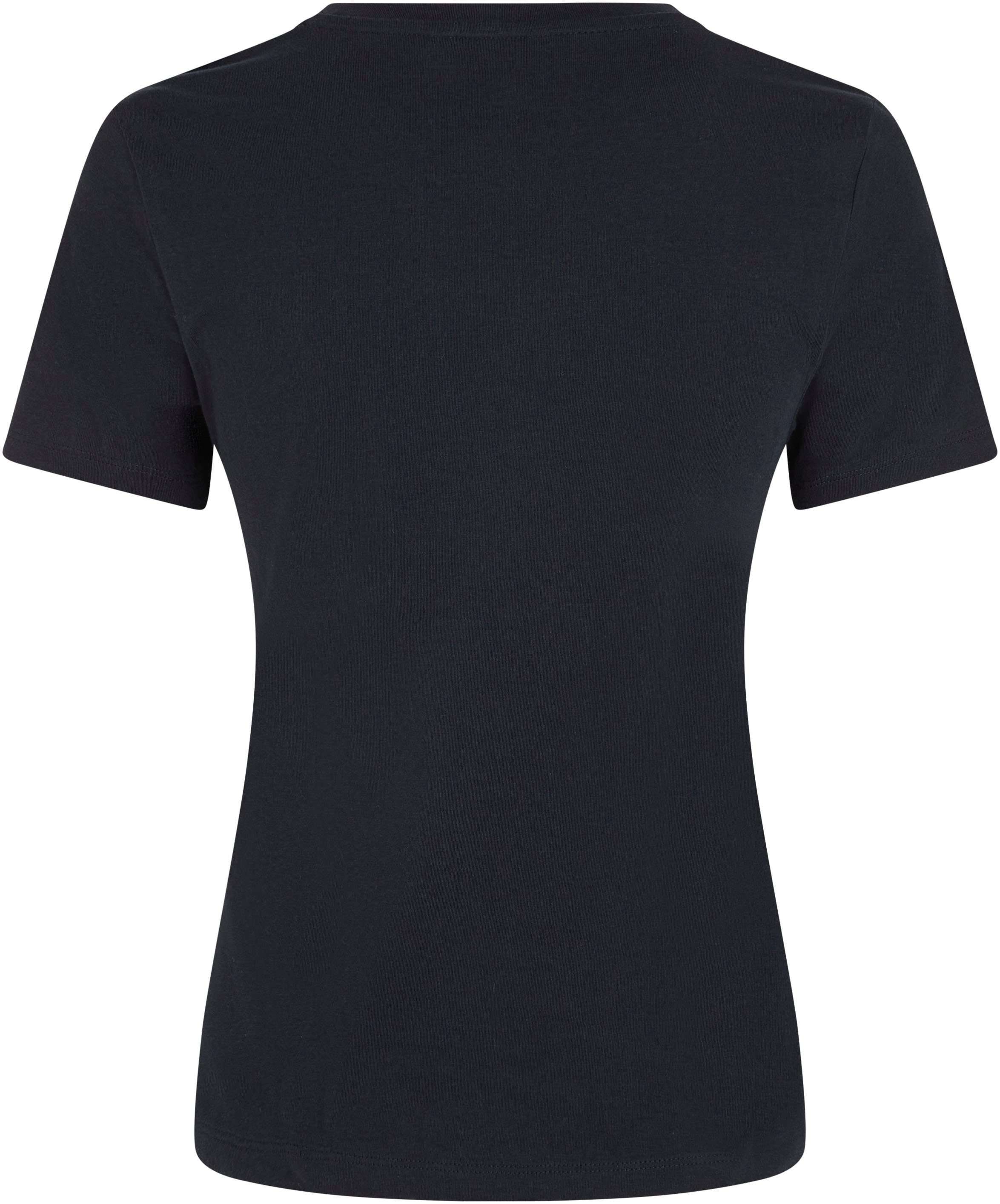 Tommy Hilfiger T-shirt SLIM FLAG SCRIPT TEE SS met logoprint op borsthoogte