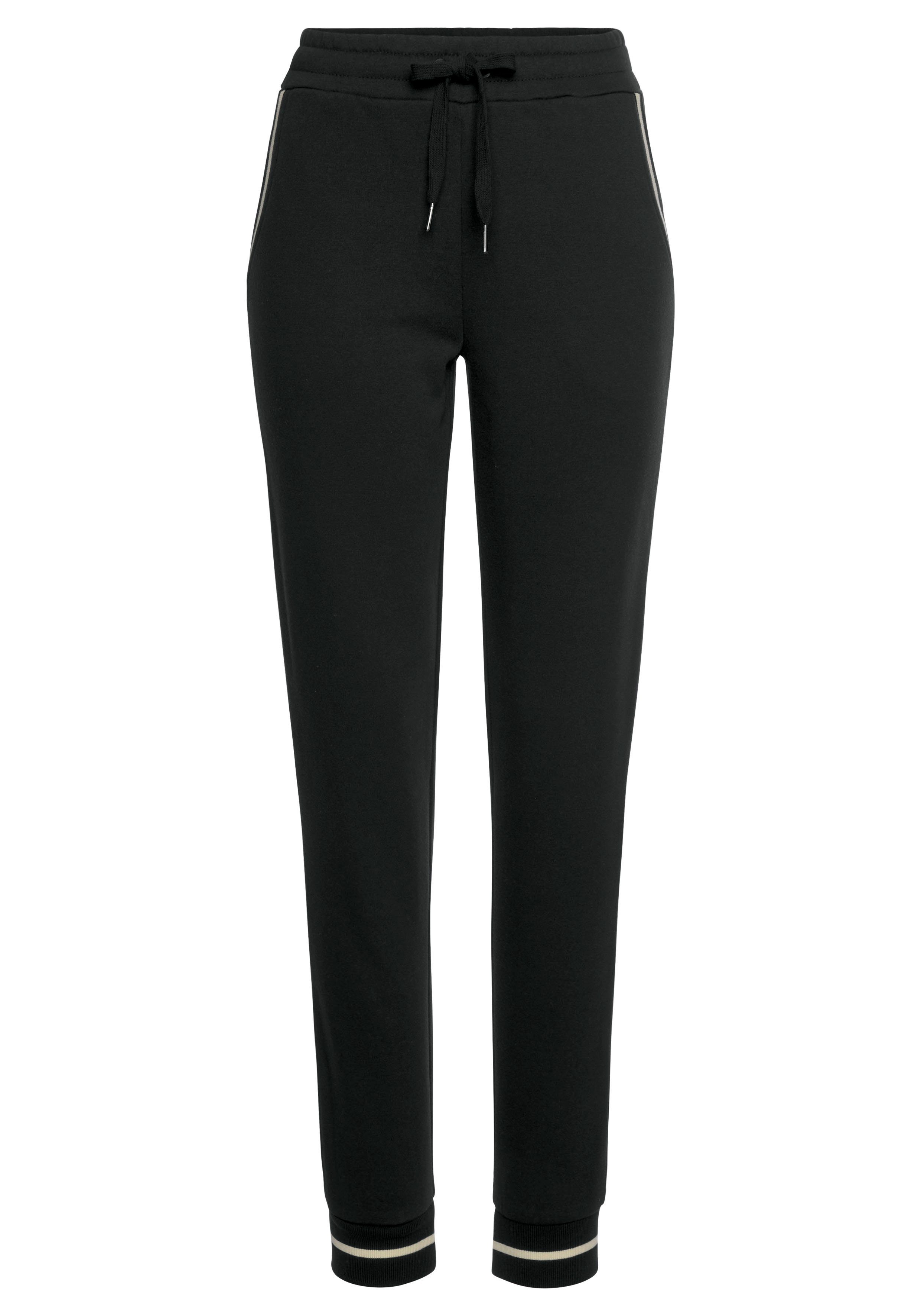 Lascana Sweatbroek met gestreepte ribboord, loungepak