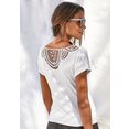 vivance t-shirt met zachte gehaakte kant achter wit
