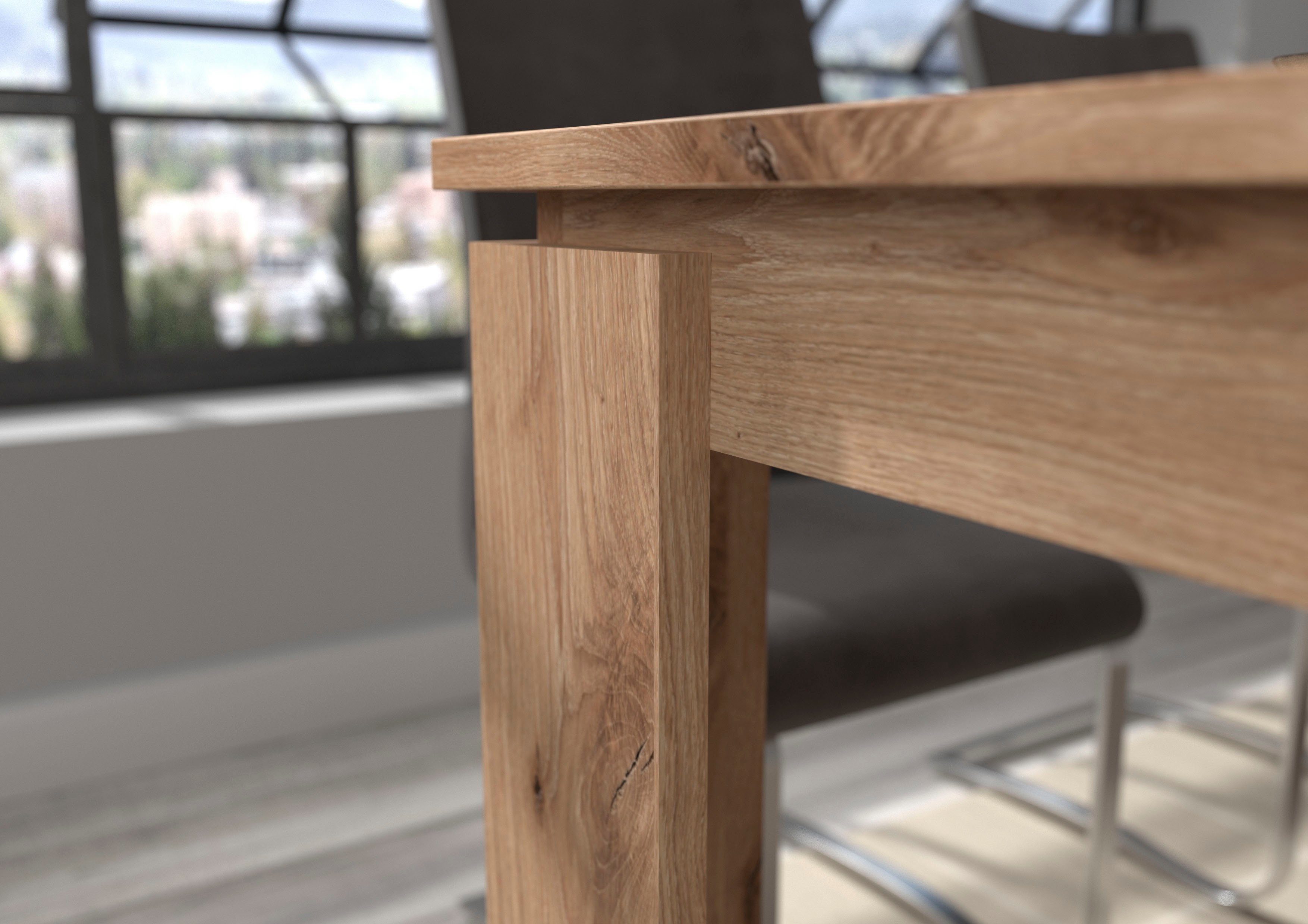 INOSIGN Eettafel Kalmar, rechthoekig, 160 cm uitschuifbaar naar 200 cm, inclusief Inlegplaat