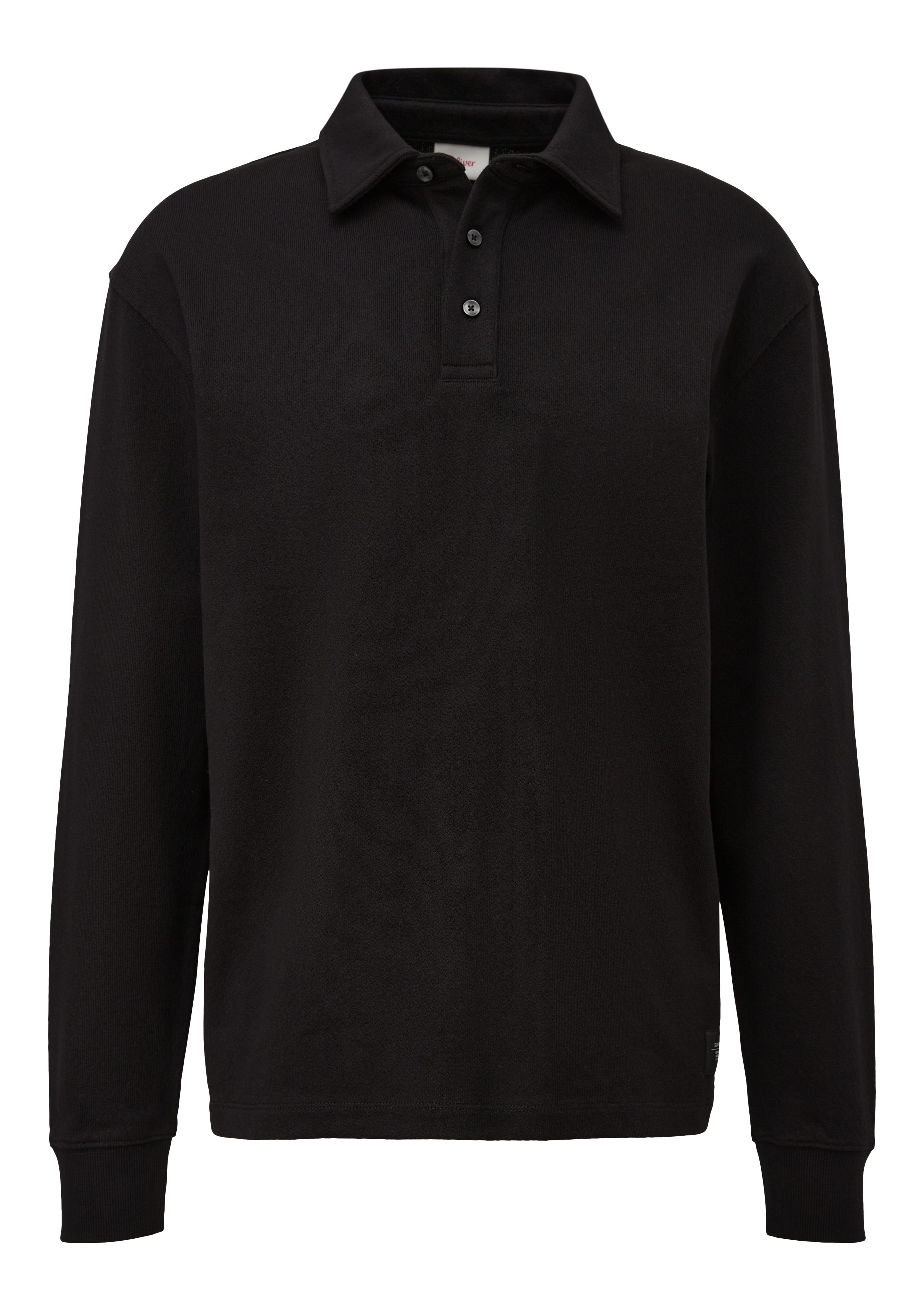 s.Oliver Poloshirt met lange mouwen met logoborduurwerk op de taille
