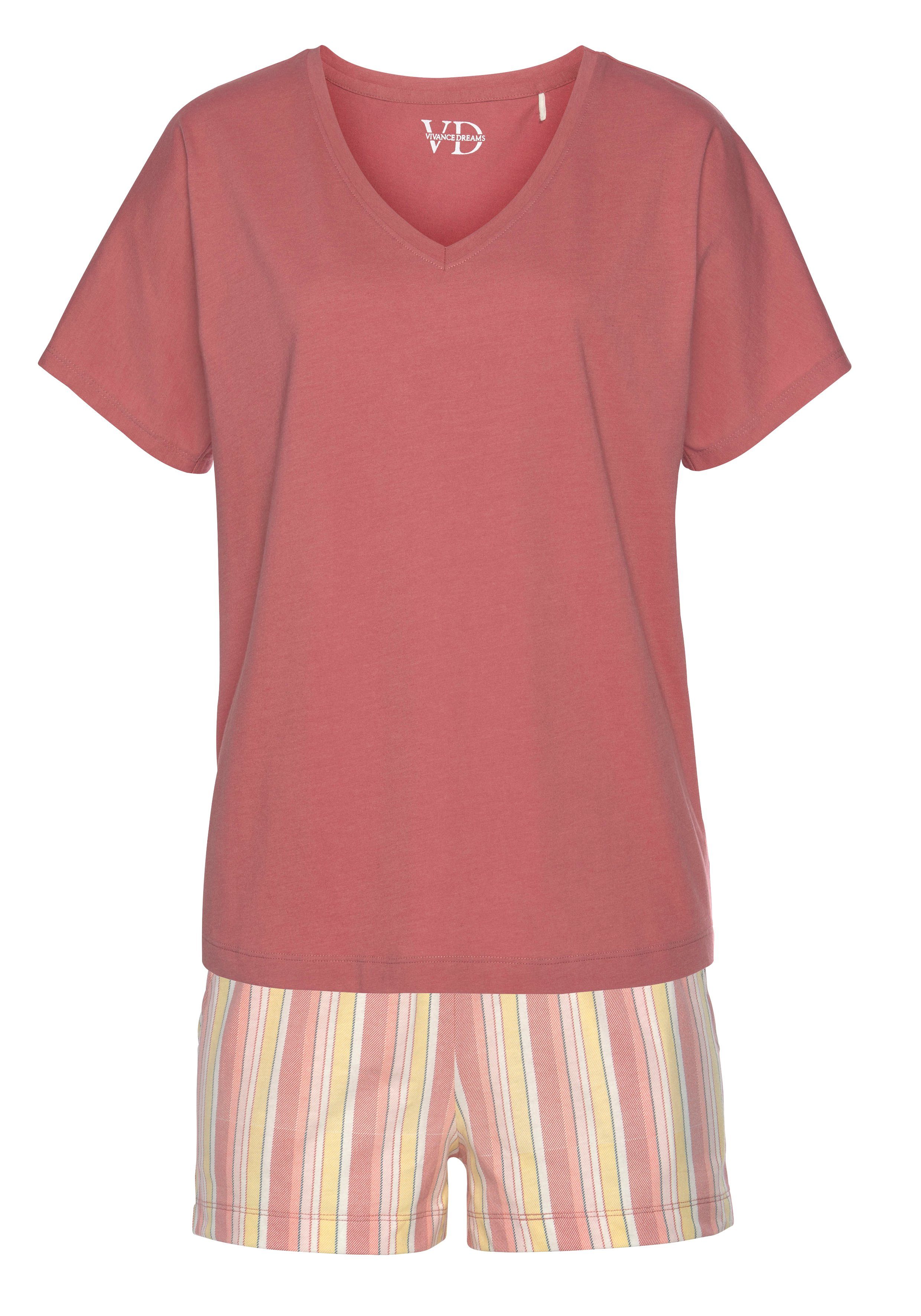 Vivance Dreams Shortama Elastische tailleband in smok-look (2-delig, 1 stuk)