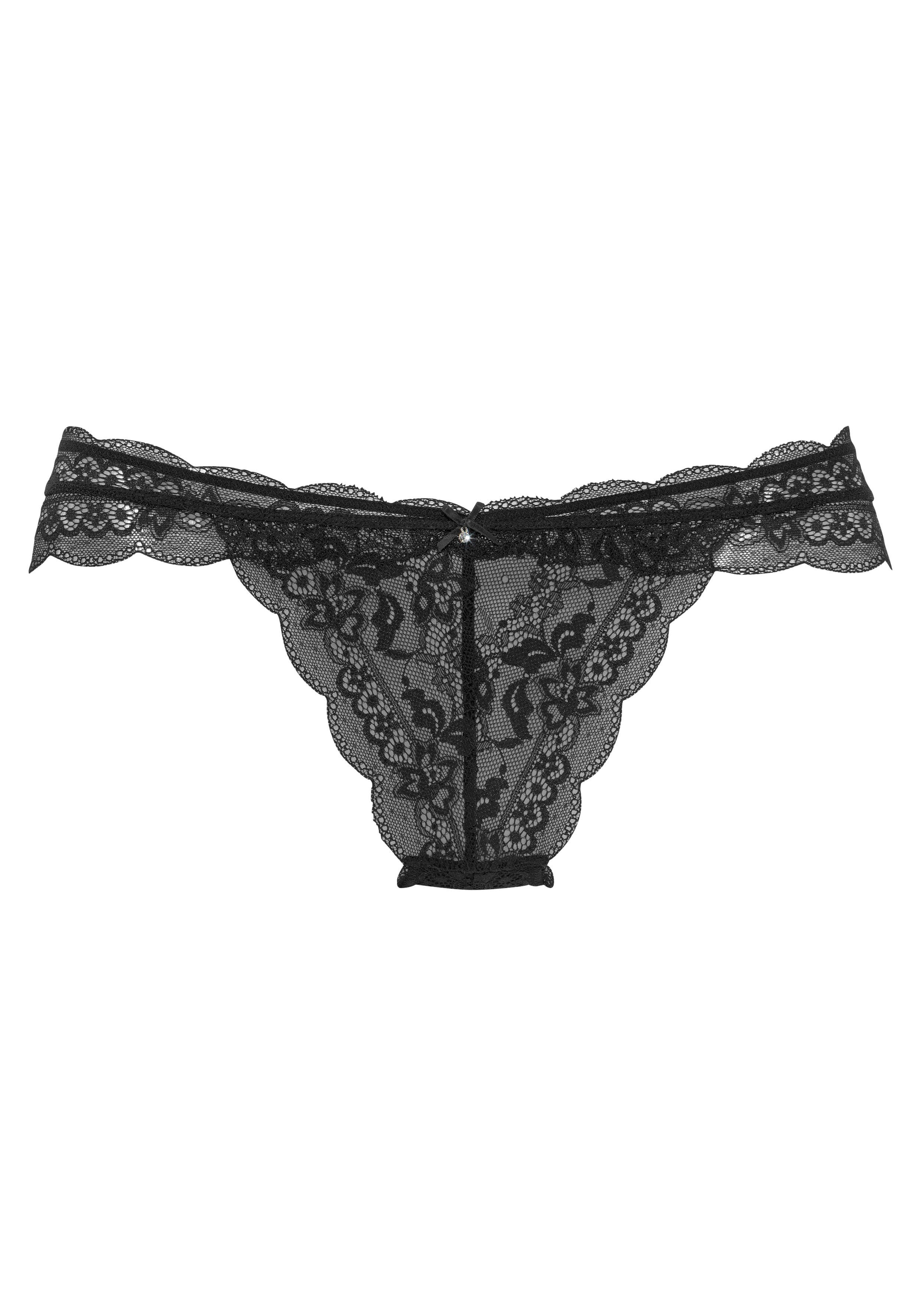 Lascana Rio-slip van gebloemde kant