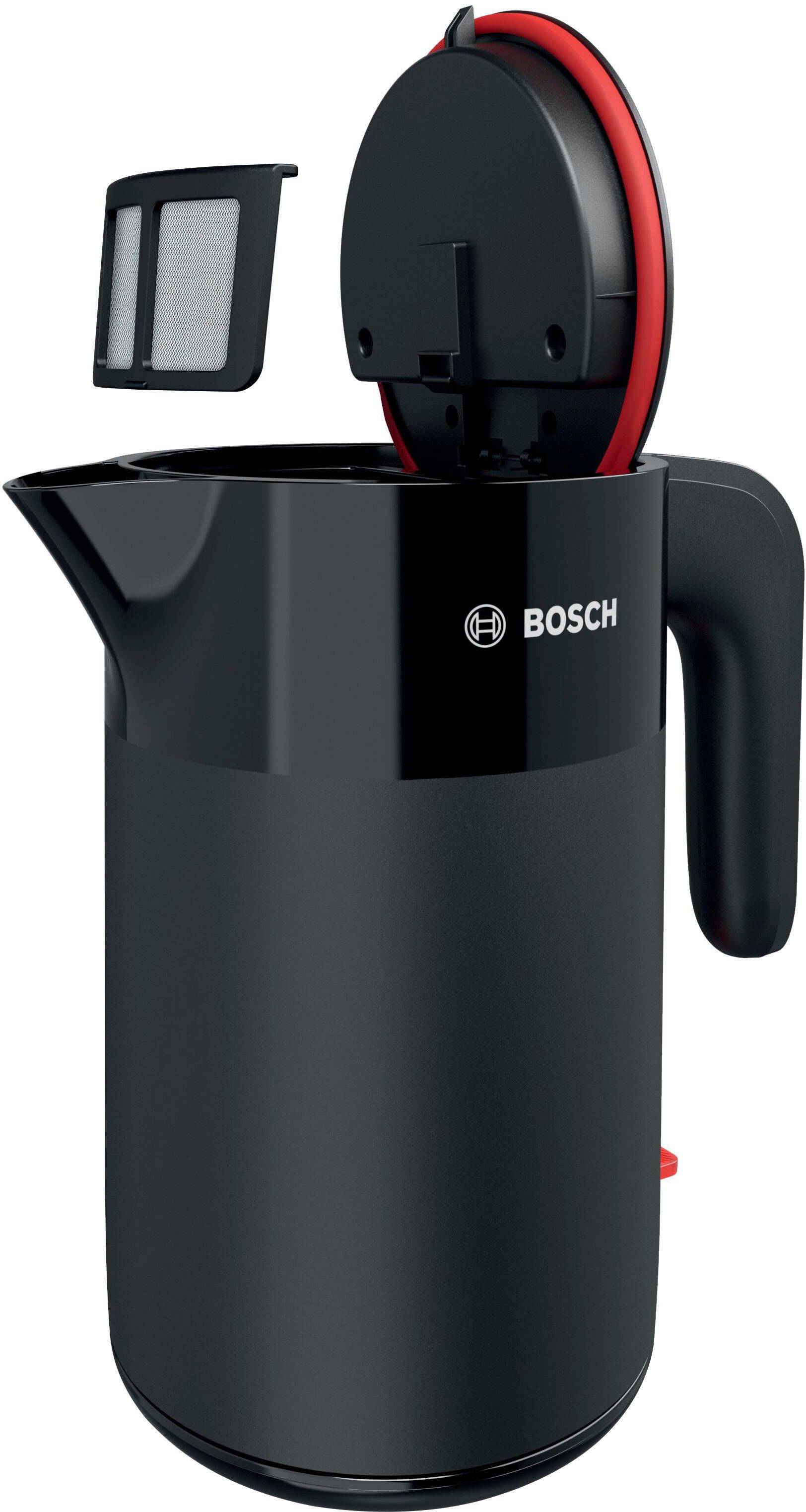BOSCH Waterkoker MyMoment TWK2M163, Abschaltautomatik, Überhitzungschutz, Tassenanzeige, 1,7 l, Automatische uitschakeling, weergave aan kopjes, matzwart