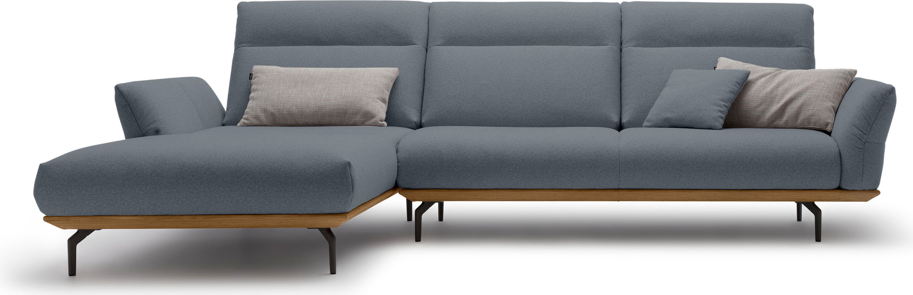 Creation BY ROLF BENZ Hoekbank Hs.460 Sokkel in walnotenhout, onderstel in umbra grijs, breedte 318 cm