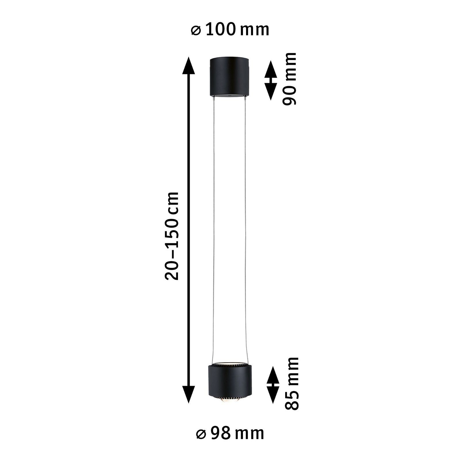 Paulmann Railsysteem-lampen URail Hanglamp Aldan 860lm/460lm 8,5W 2700K dimbaar 230V Wit (1-delig)