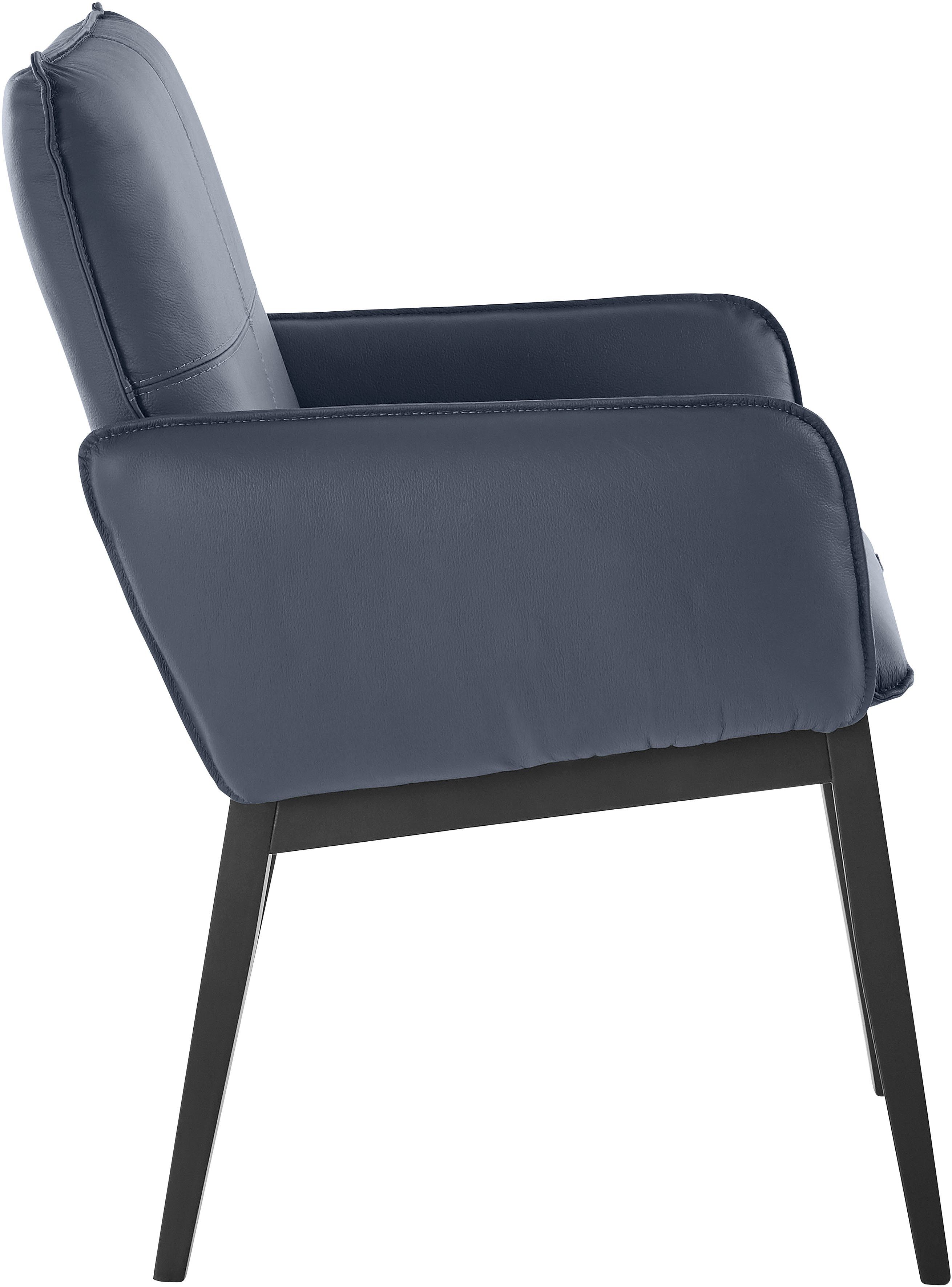 Home affaire Stoel met armleuningen Model 6 Bekleding van microvezel of leer, frame is beuken in zwart gelakt (2 stuks)