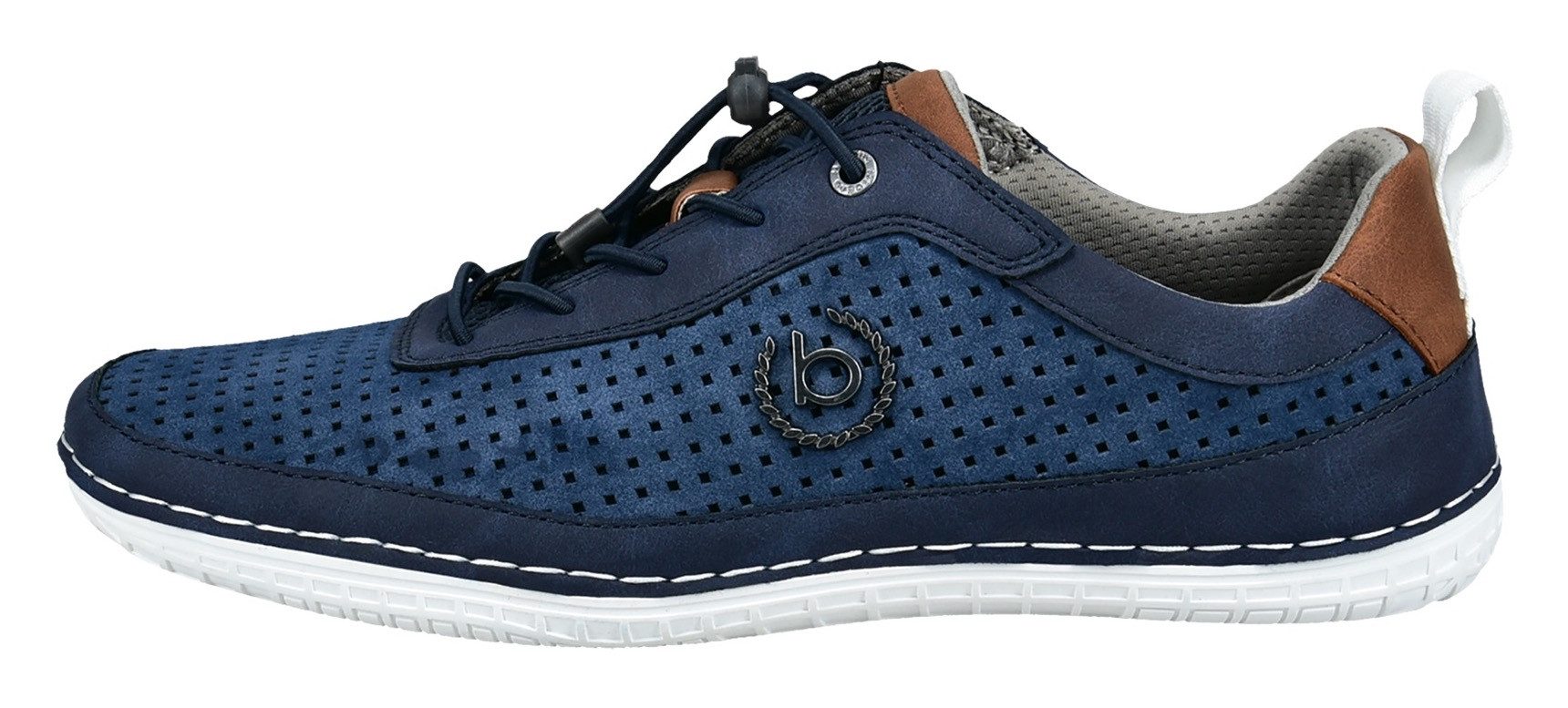 Bugatti Slip-on sneakers , vrijetijdsschoen, lage schoen, slipper met gaatjespatroon