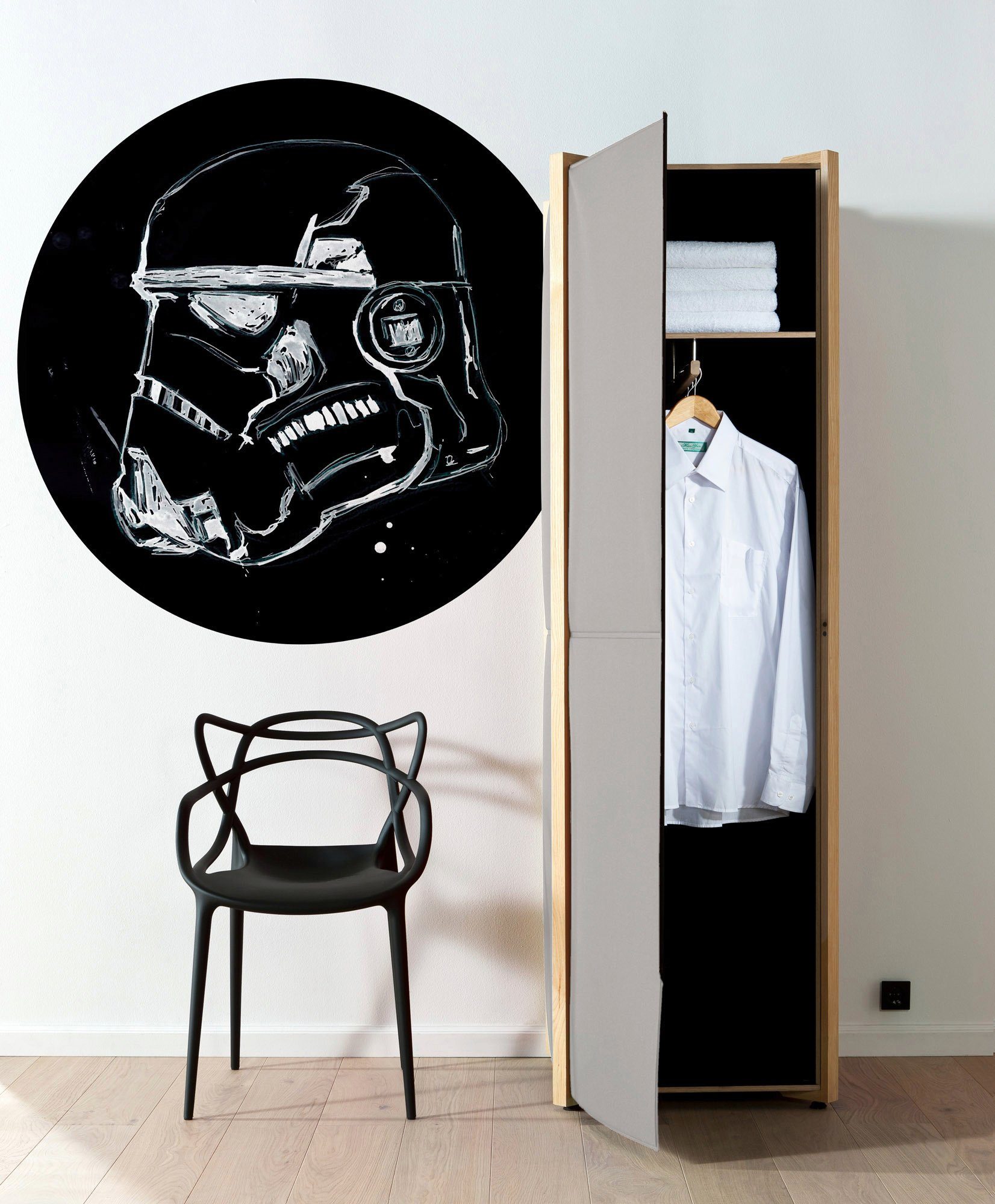 Komar Fotobehang Zelfklevend vlies - Star Wars Ink Stormtrooper - Afmeting 125 x 125 cm
