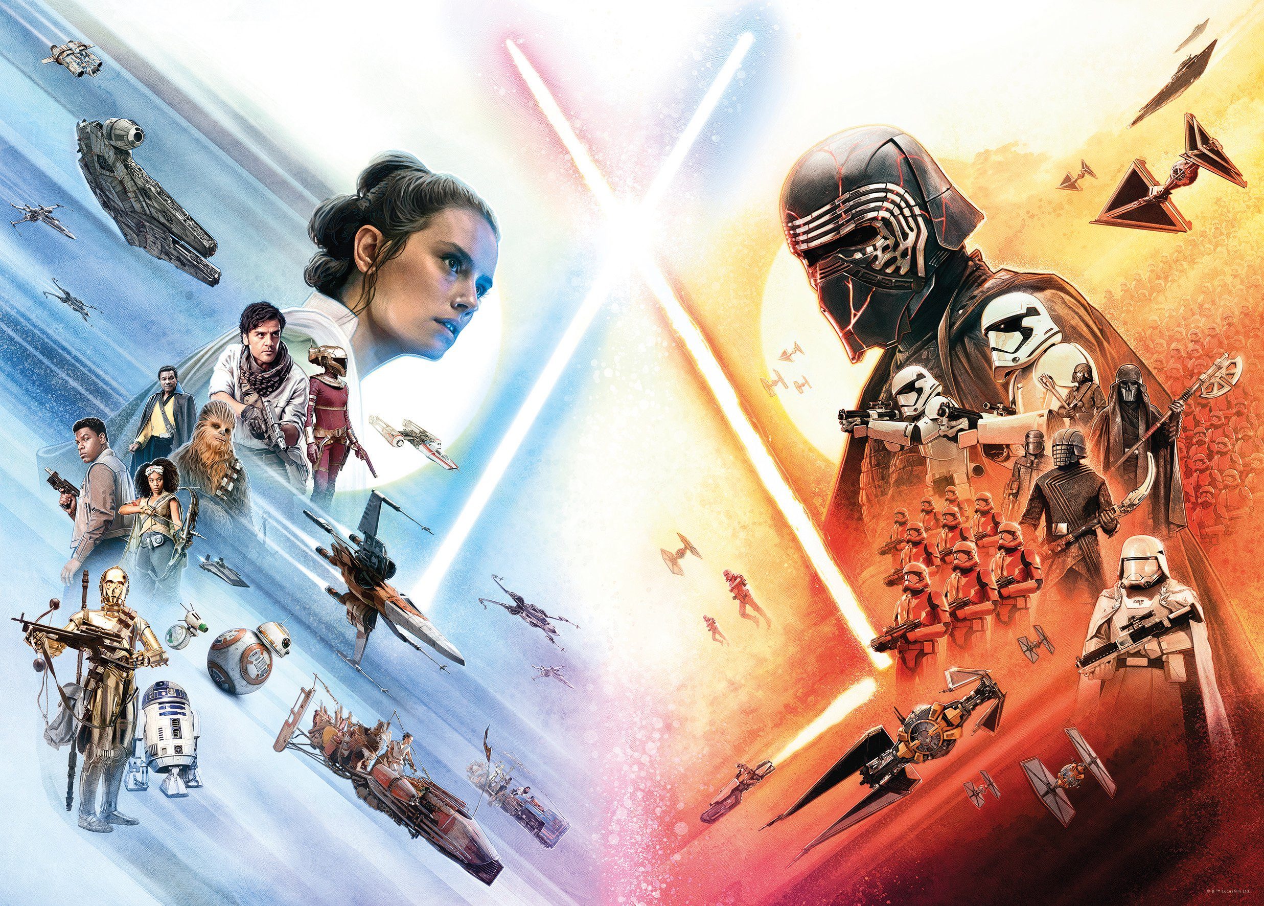Komar Wanddecoratie Star Wars Film poster Wanddecoratie voor de kinderkamer - zonder lijst (1 stuk) schilderijen maat 70 cm x 50 cm multicolor