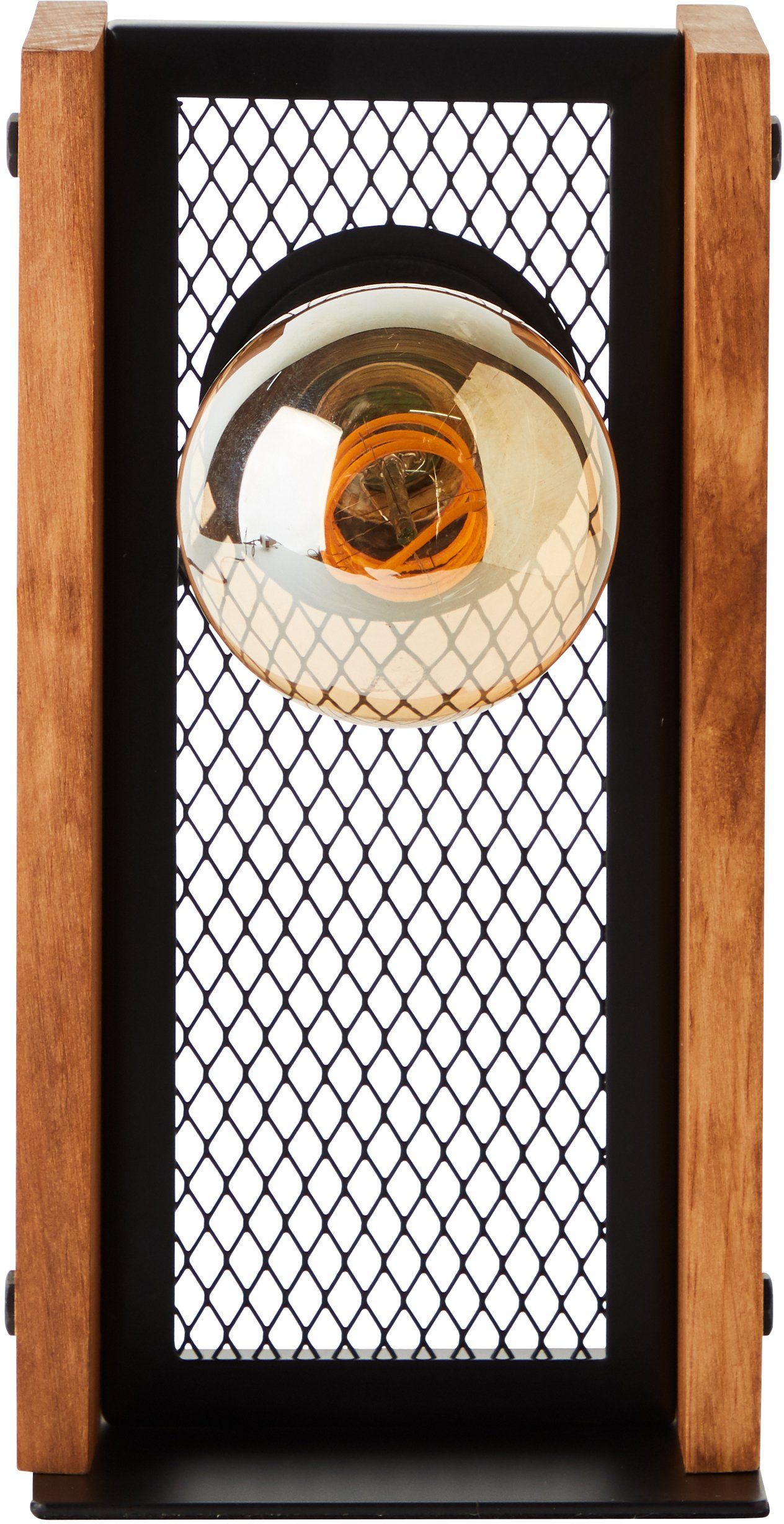 Brilliant Leuchten Tafellamp Calandra 24 x 12 x 12 cm, e27, metaal/hout, zwart/hout (1 stuk)